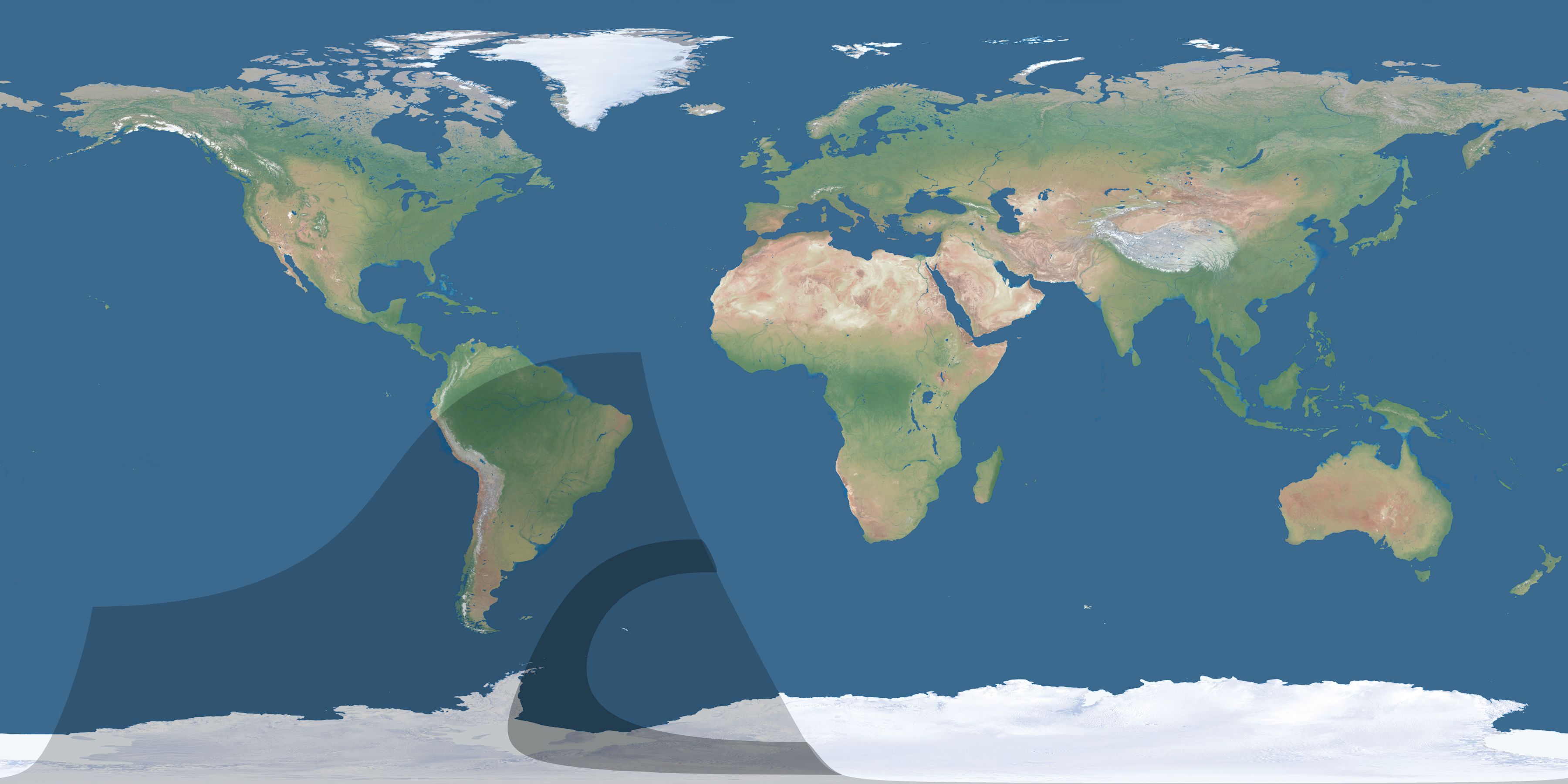 Map of the umbra and penumbra path of the solar eclipse of 03/22/2471