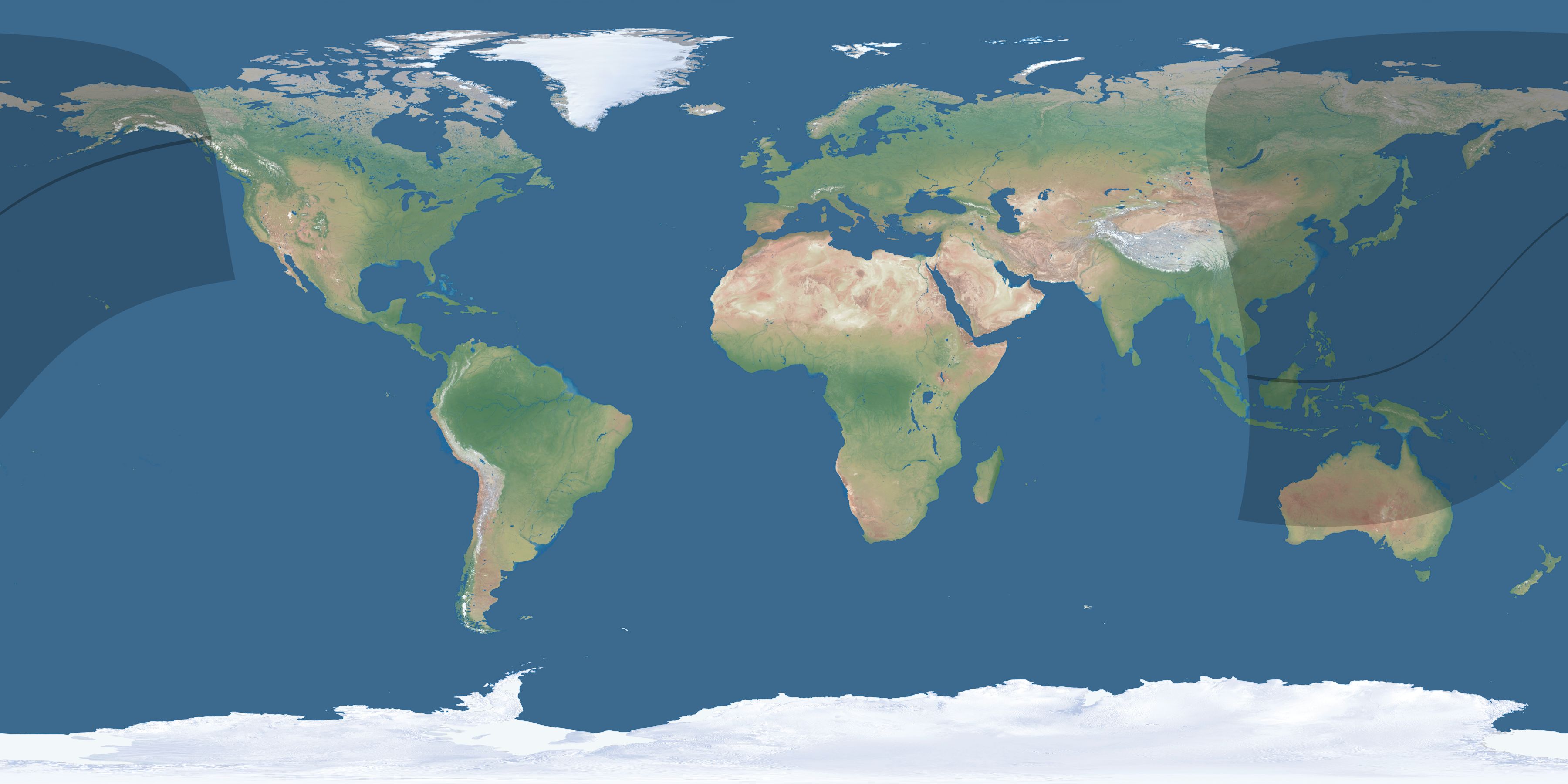Map of the umbra and penumbra path of the solar eclipse of 02/27/2473