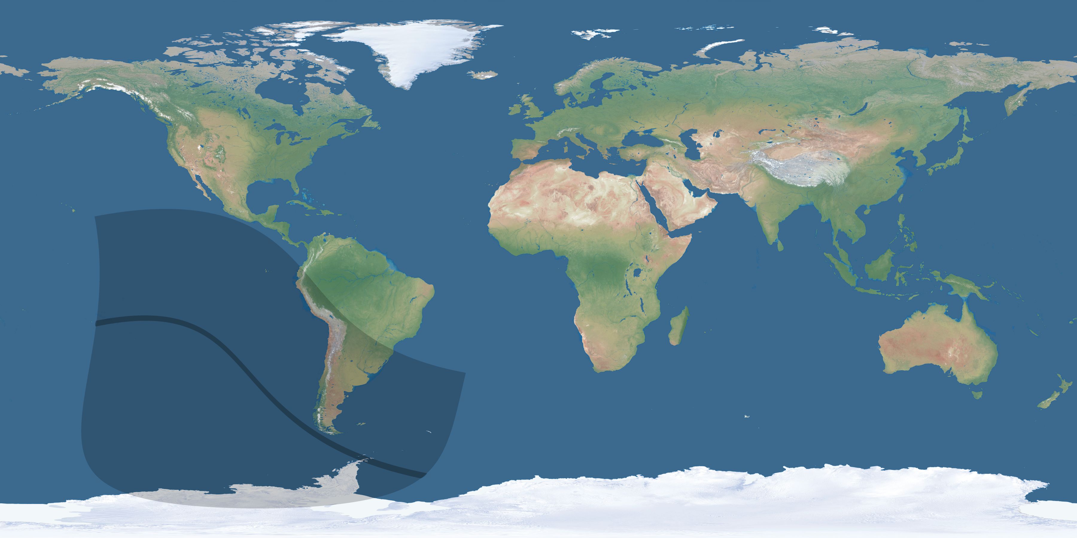 Map of the umbra and penumbra path of the solar eclipse of 08/24/2473