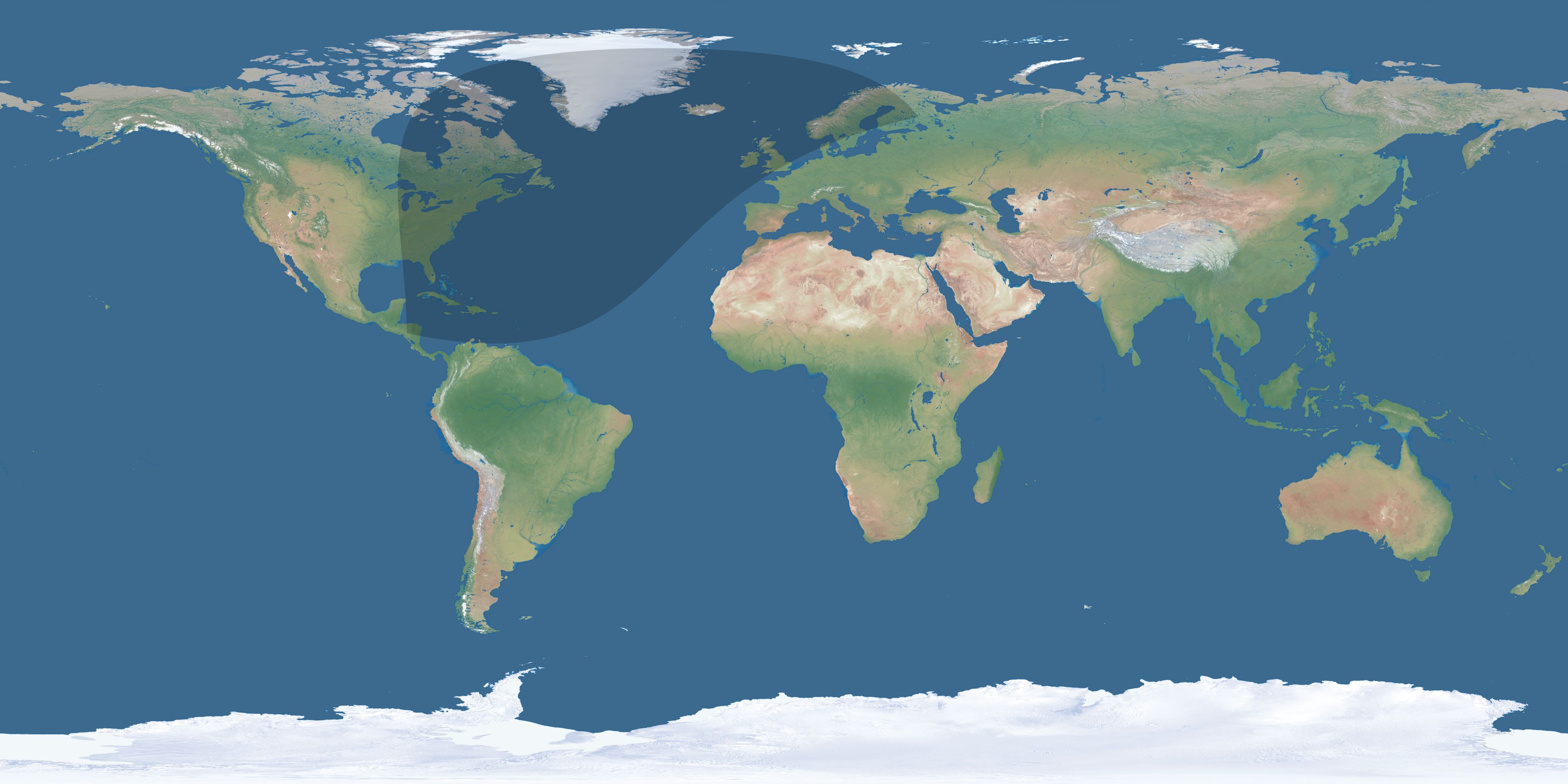Map of the umbra and penumbra path of the solar eclipse of 02/16/2474