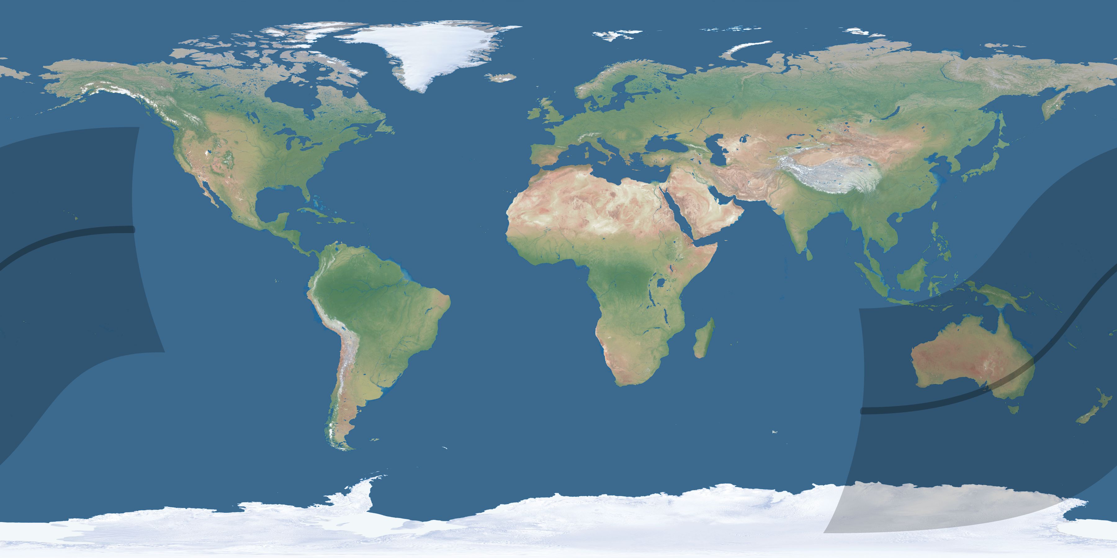Map of the umbra and penumbra path of the solar eclipse of 03/21/2490