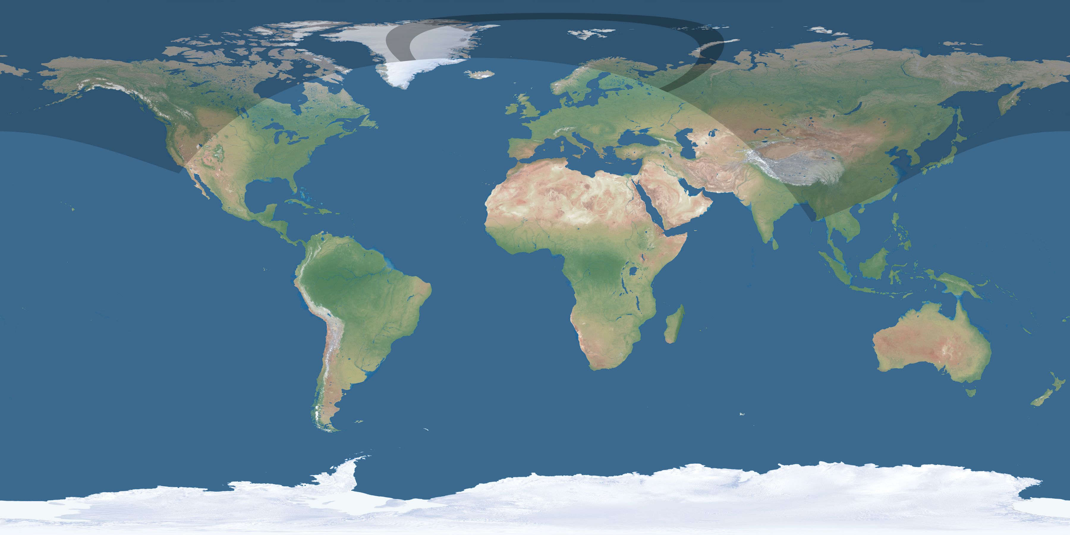 Map of the umbra and penumbra path of the solar eclipse of 05/13/2496