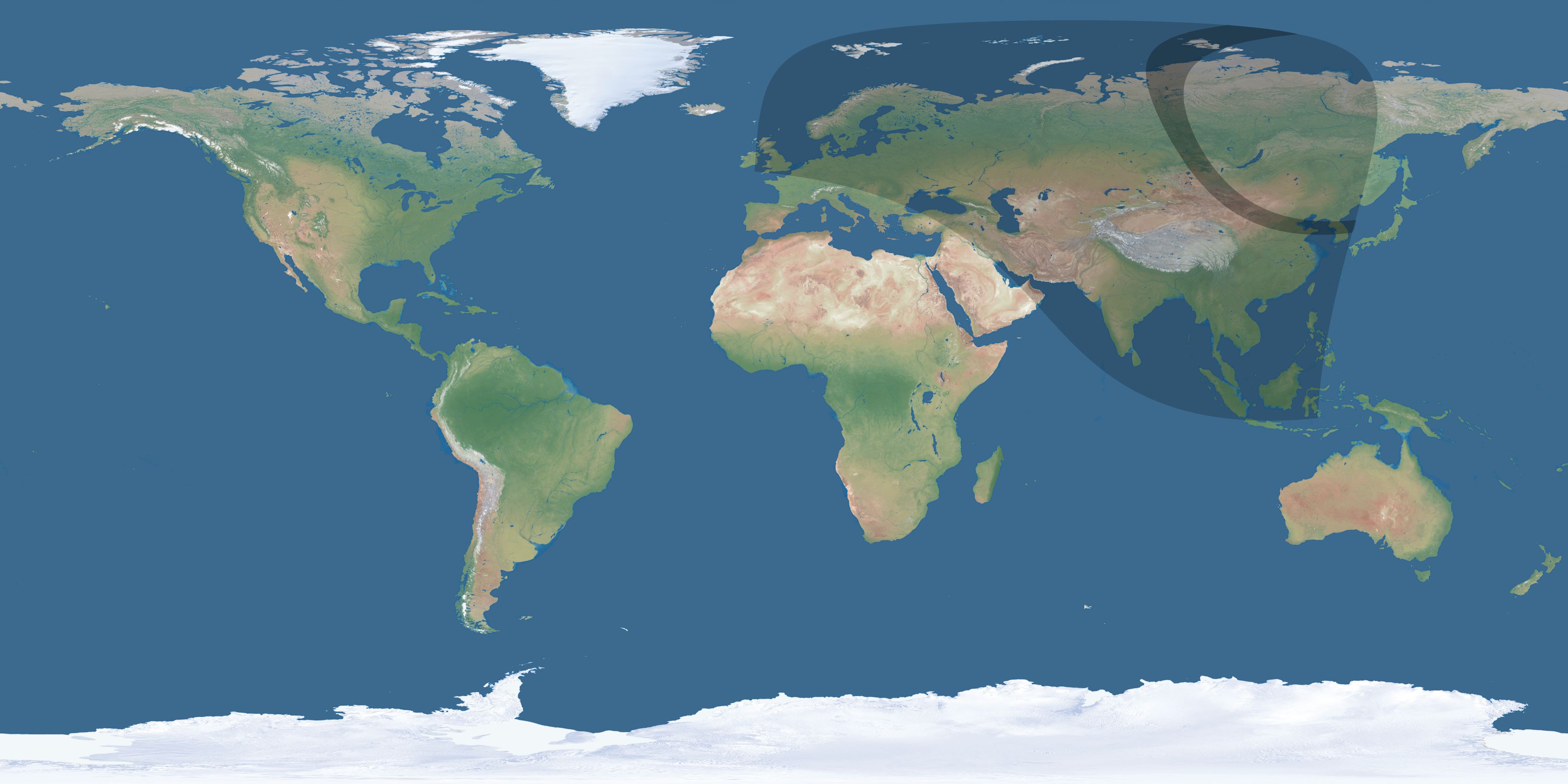 Map of the umbra and penumbra path of the solar eclipse of 10/07/2507