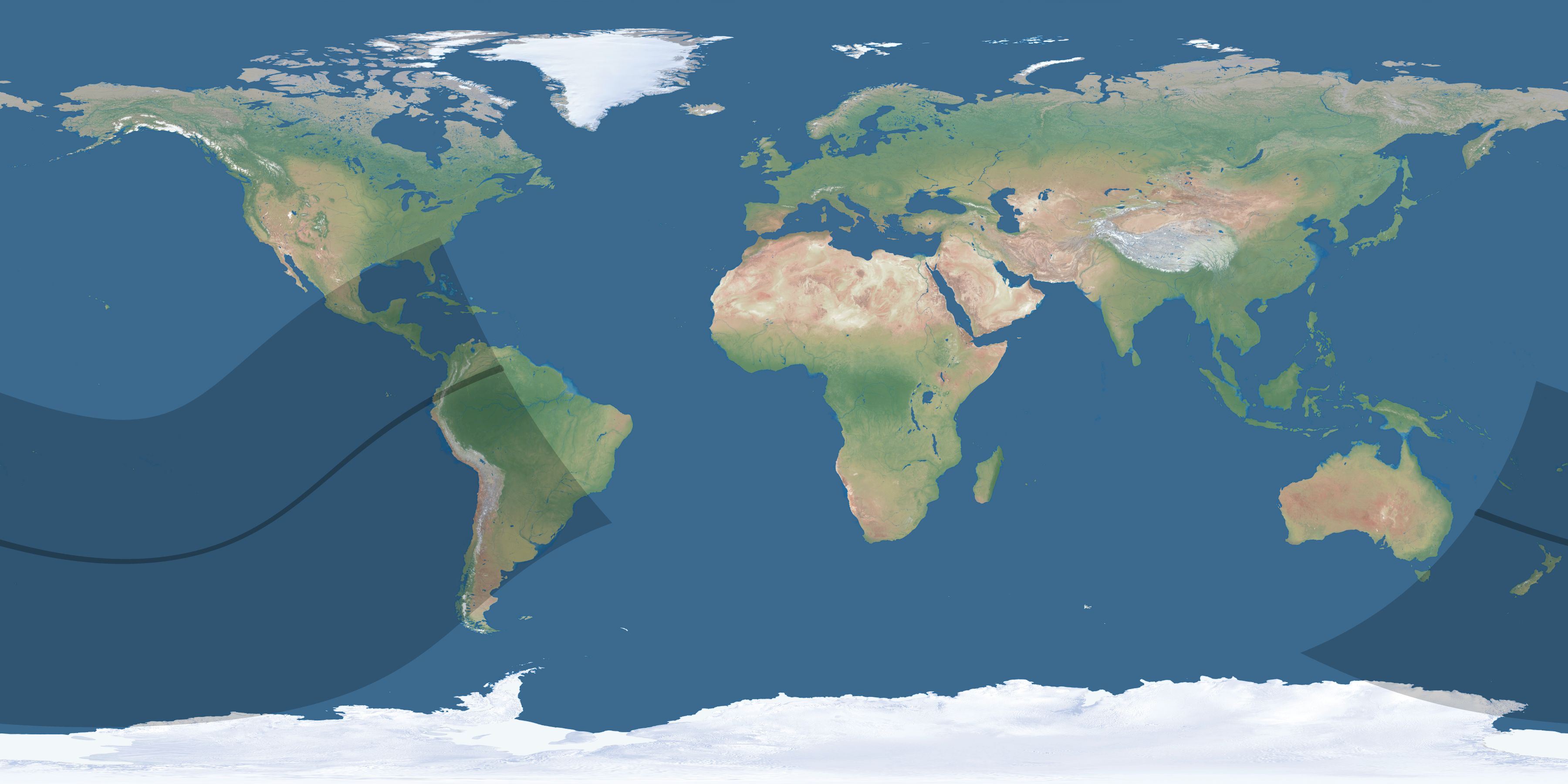 Map of the umbra and penumbra path of the solar eclipse of 01/20/2512