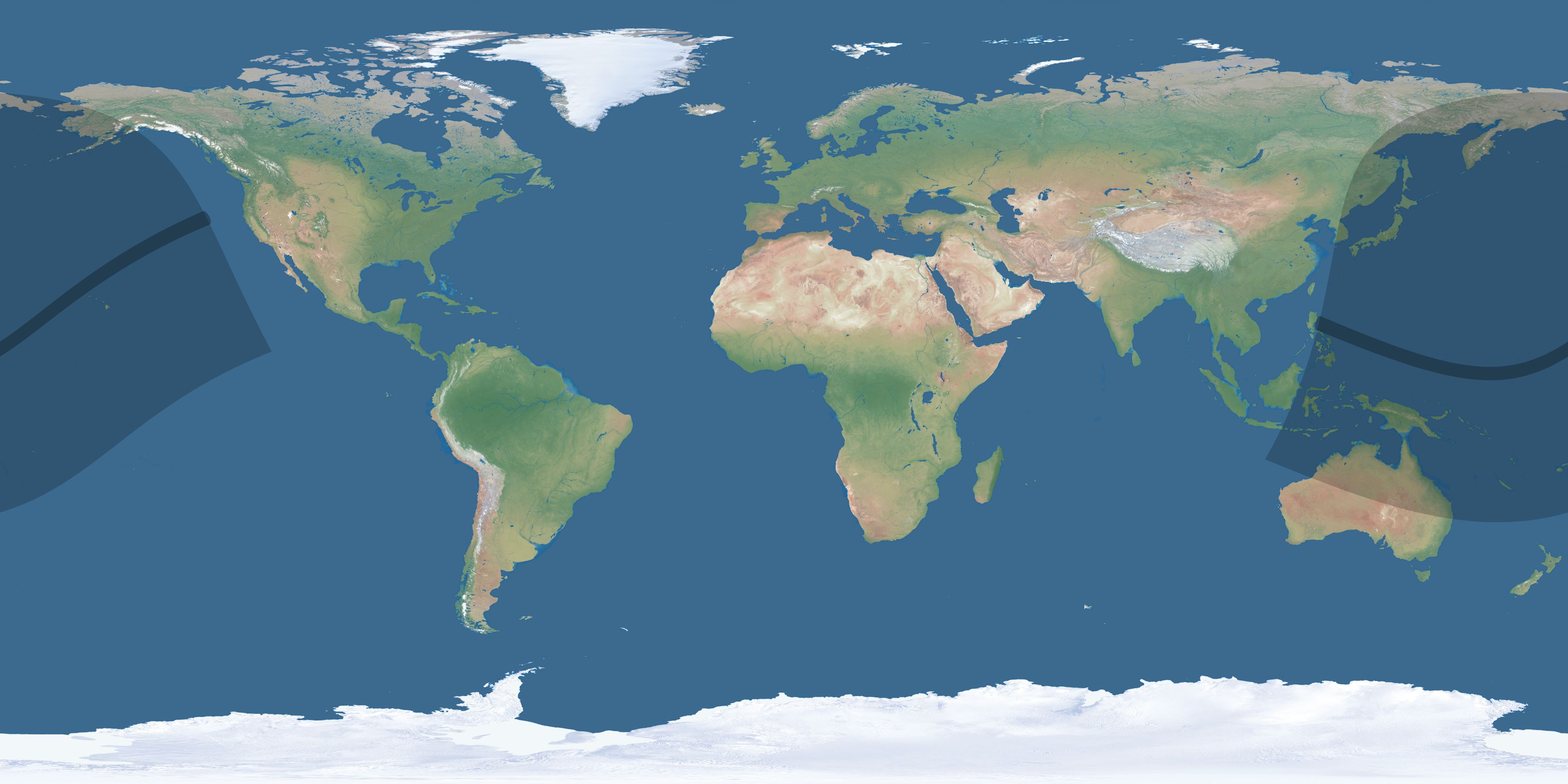 Map of the umbra and penumbra path of the solar eclipse of 01/08/2513