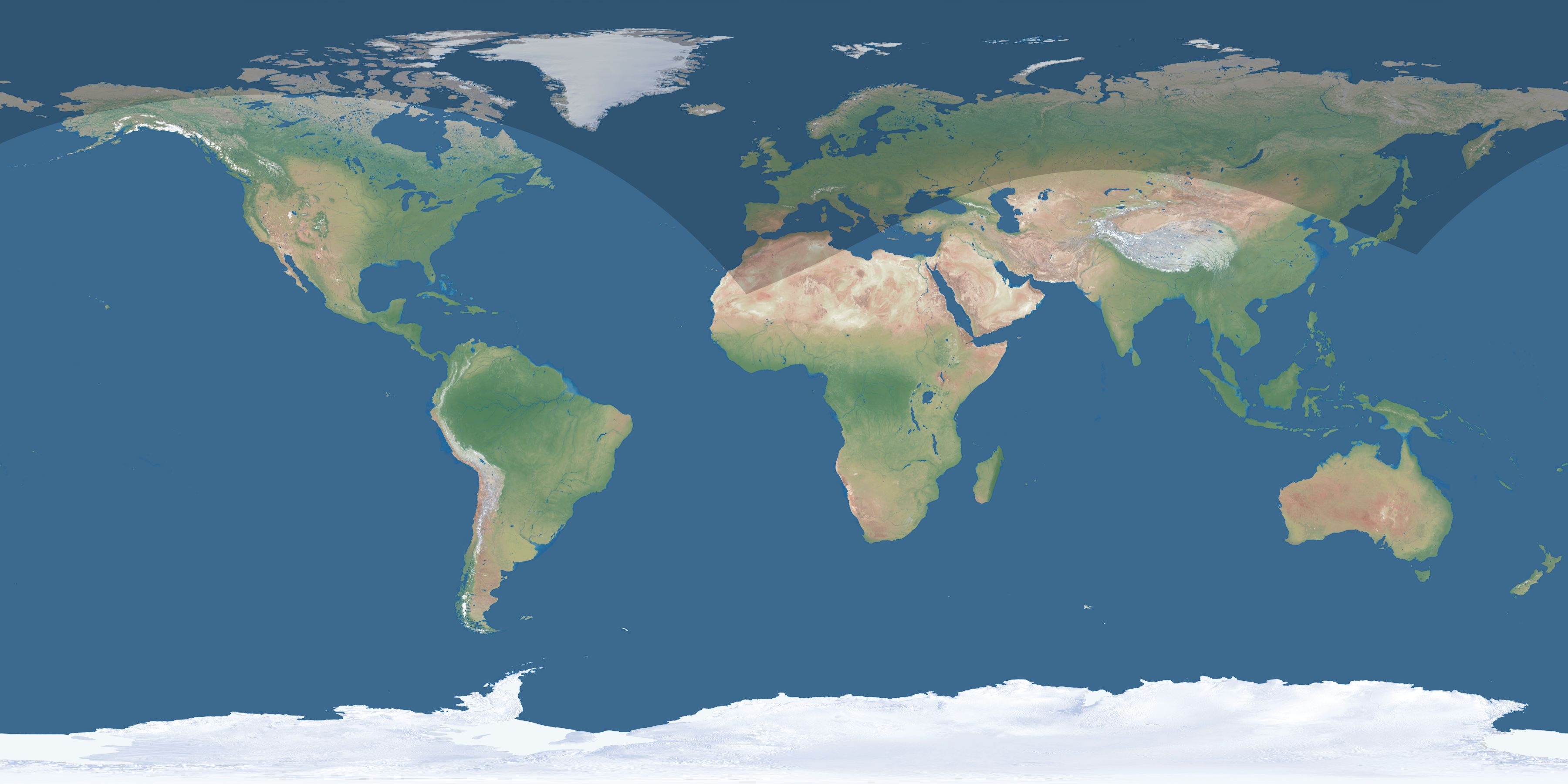 Map of the umbra and penumbra path of the solar eclipse of 05/25/2514