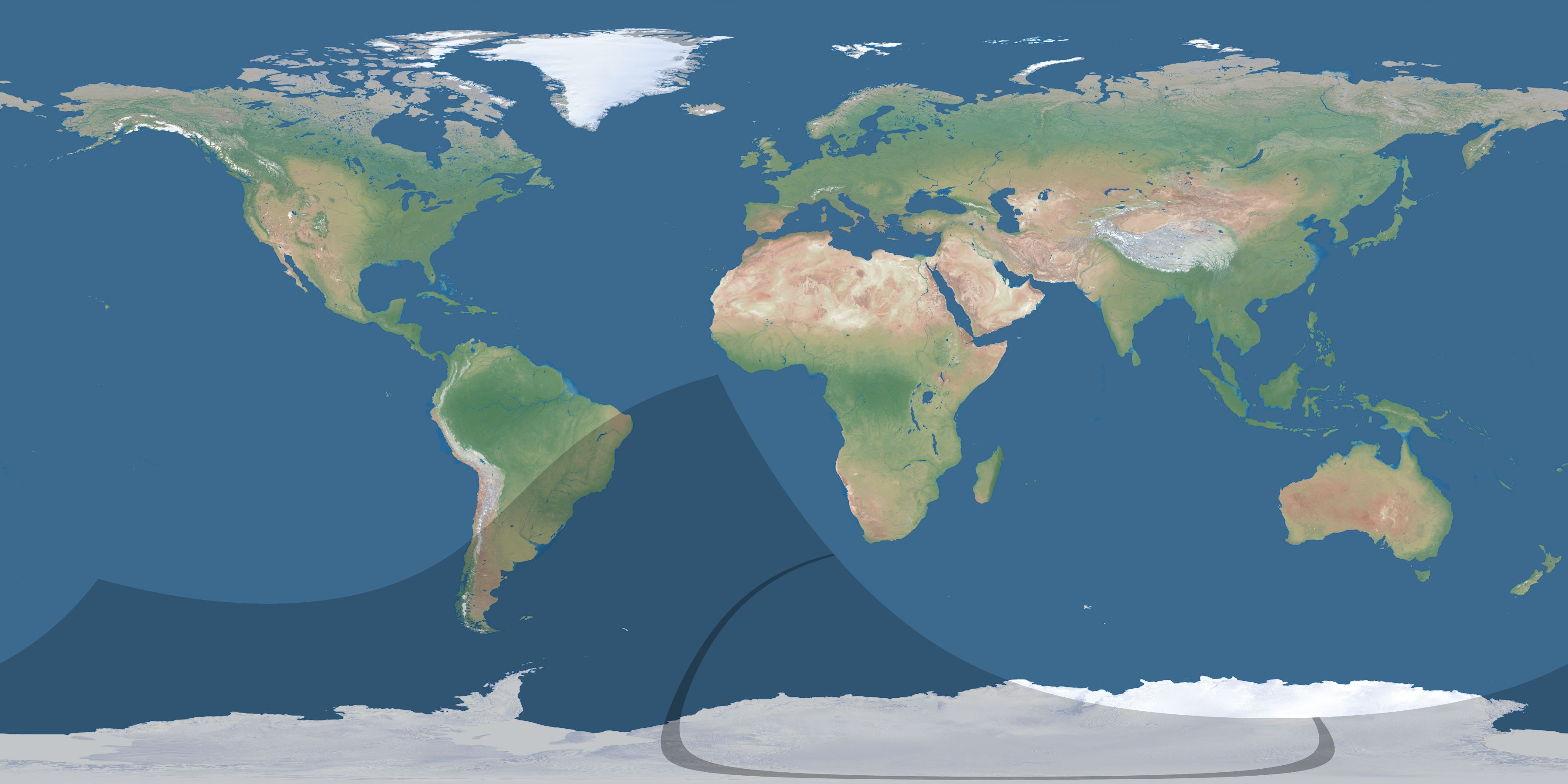 Map of the umbra and penumbra path of the solar eclipse of 02/10/2529