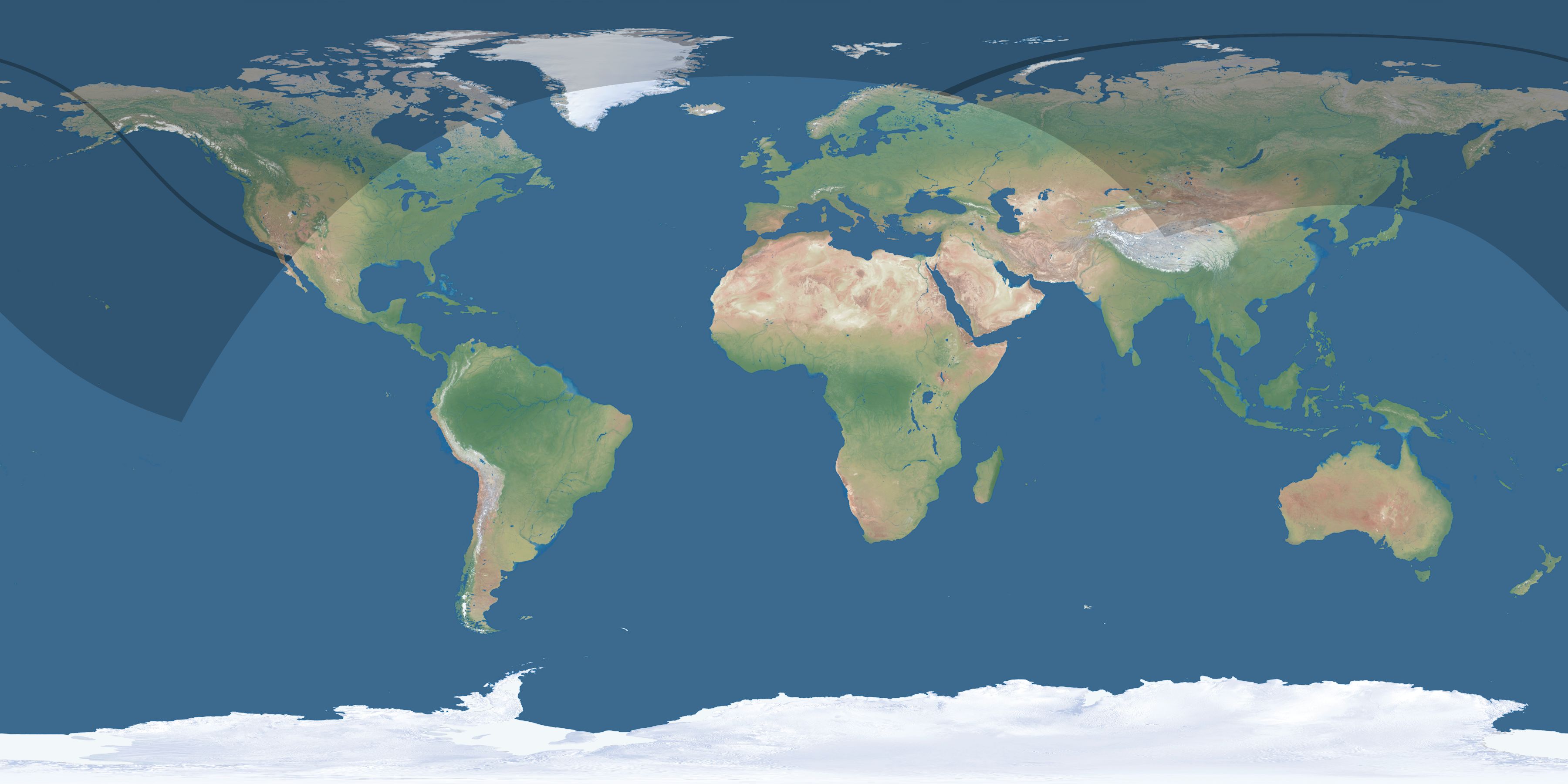 Map of the umbra and penumbra path of the solar eclipse of 08/05/2529