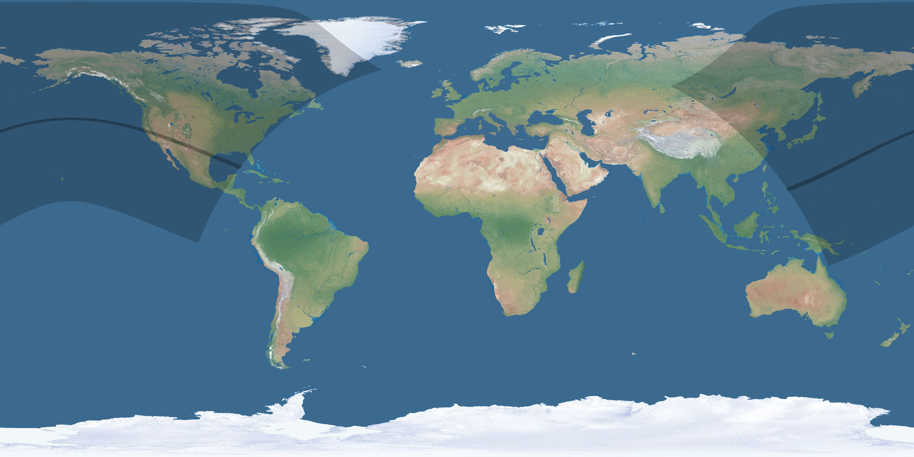 Map of the umbra and penumbra path of the solar eclipse of 05/25/2533