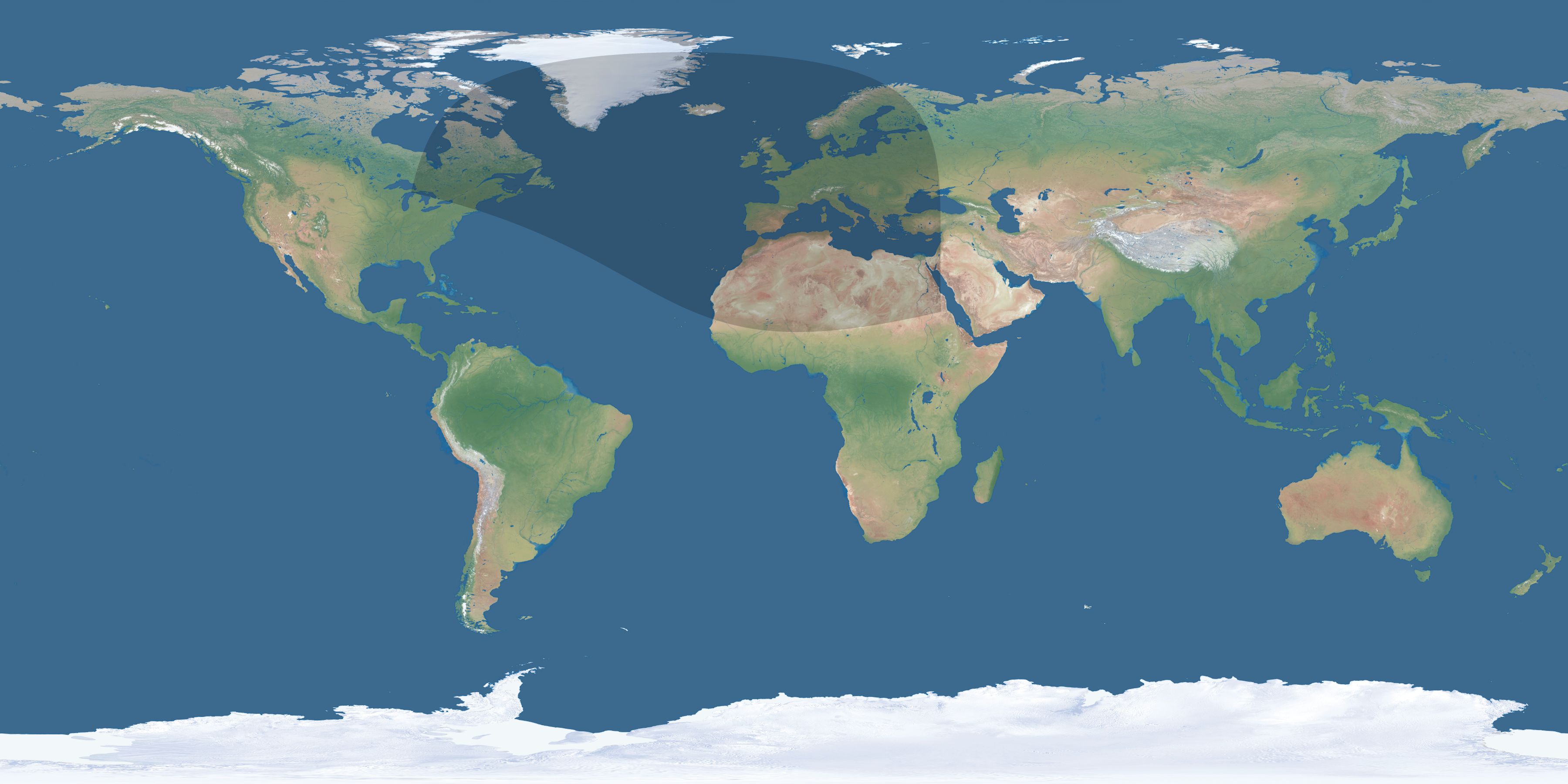 Map of the umbra and penumbra path of the solar eclipse of 10/28/2535