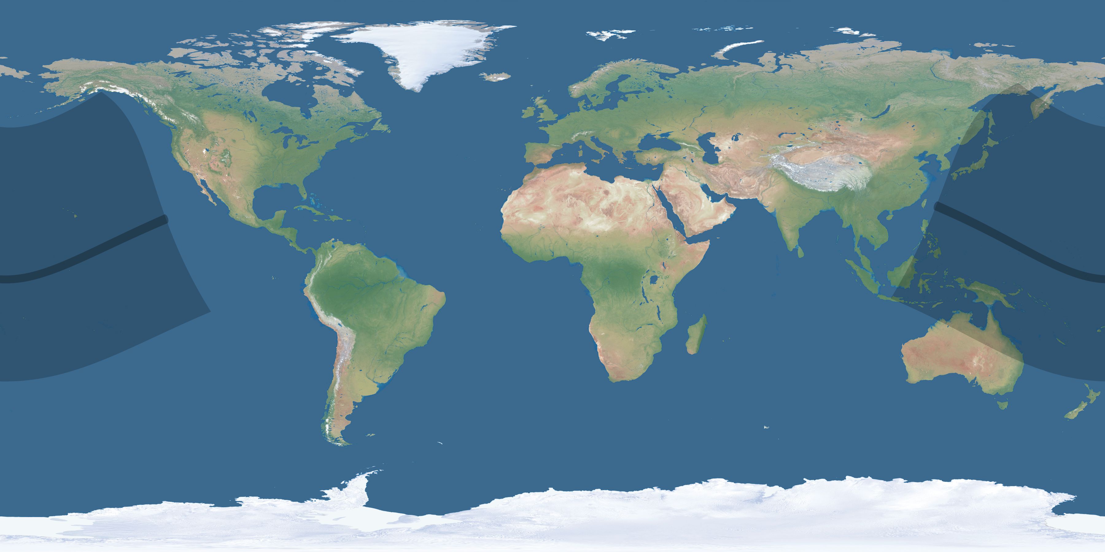 Map of the umbra and penumbra path of the solar eclipse of 12/29/2540