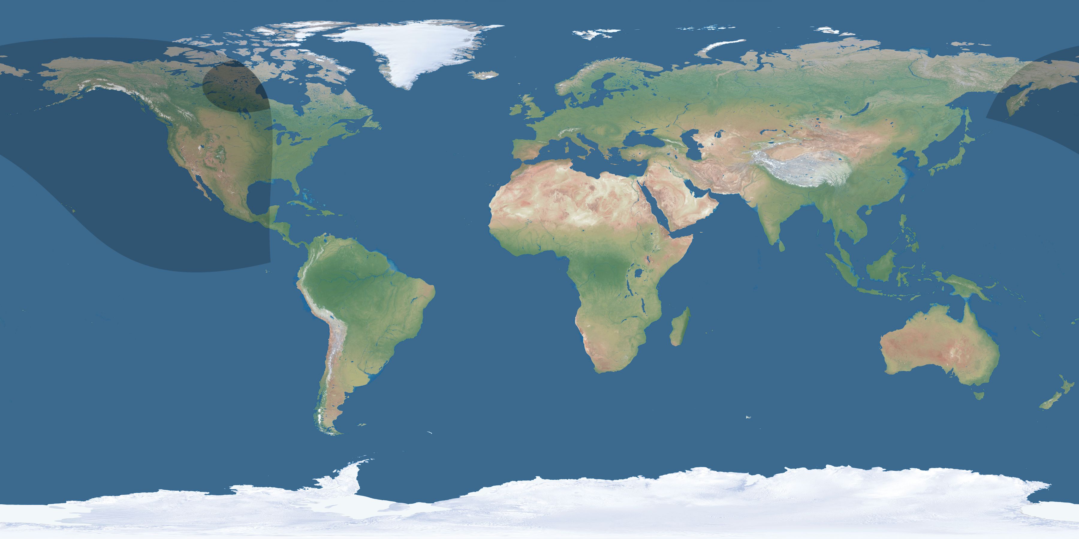 Map of the umbra and penumbra path of the solar eclipse of 10/29/2543