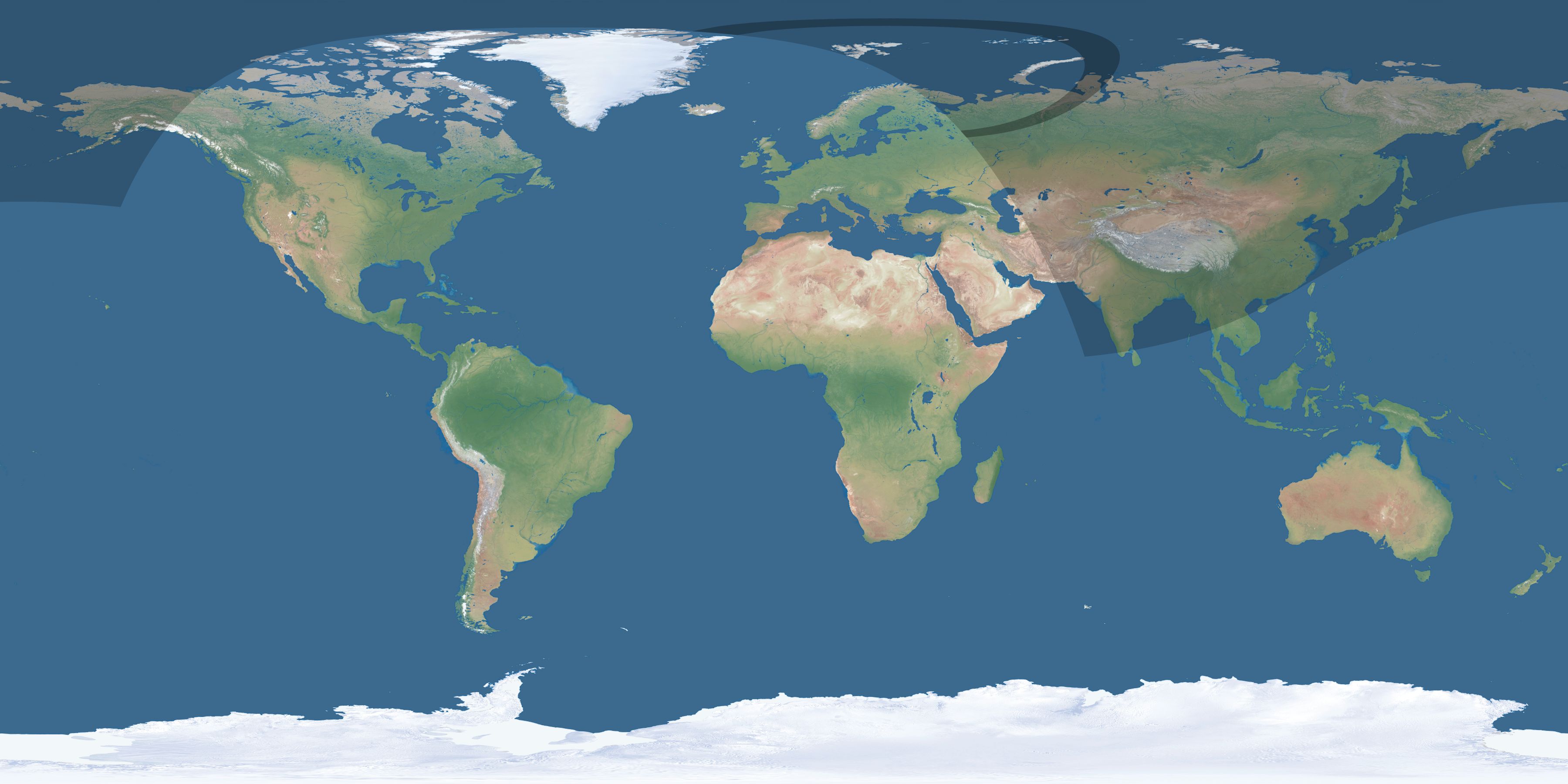 Map of the umbra and penumbra path of the solar eclipse of 04/03/2554