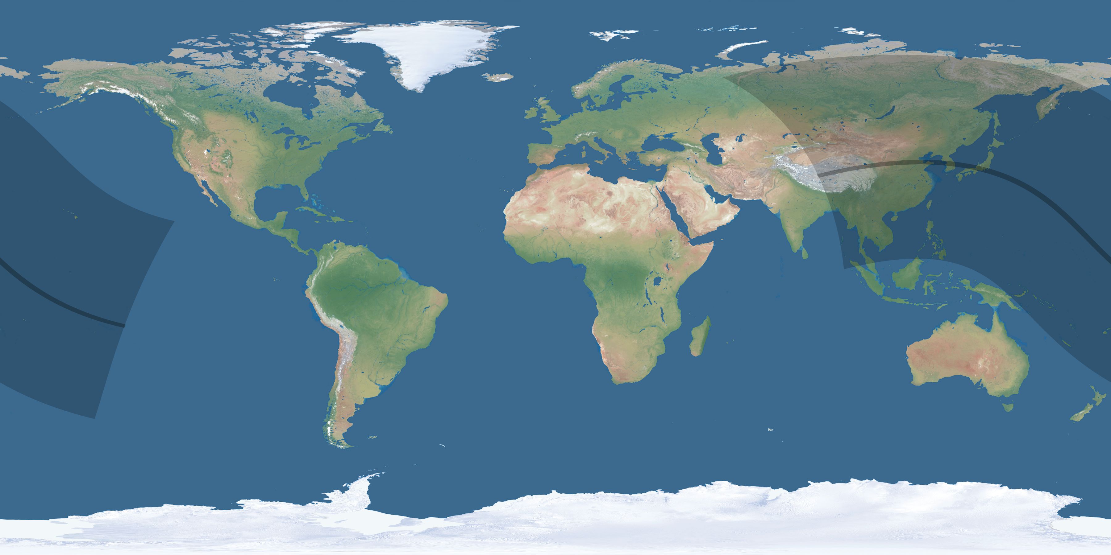 Map of the umbra and penumbra path of the solar eclipse of 08/16/2566