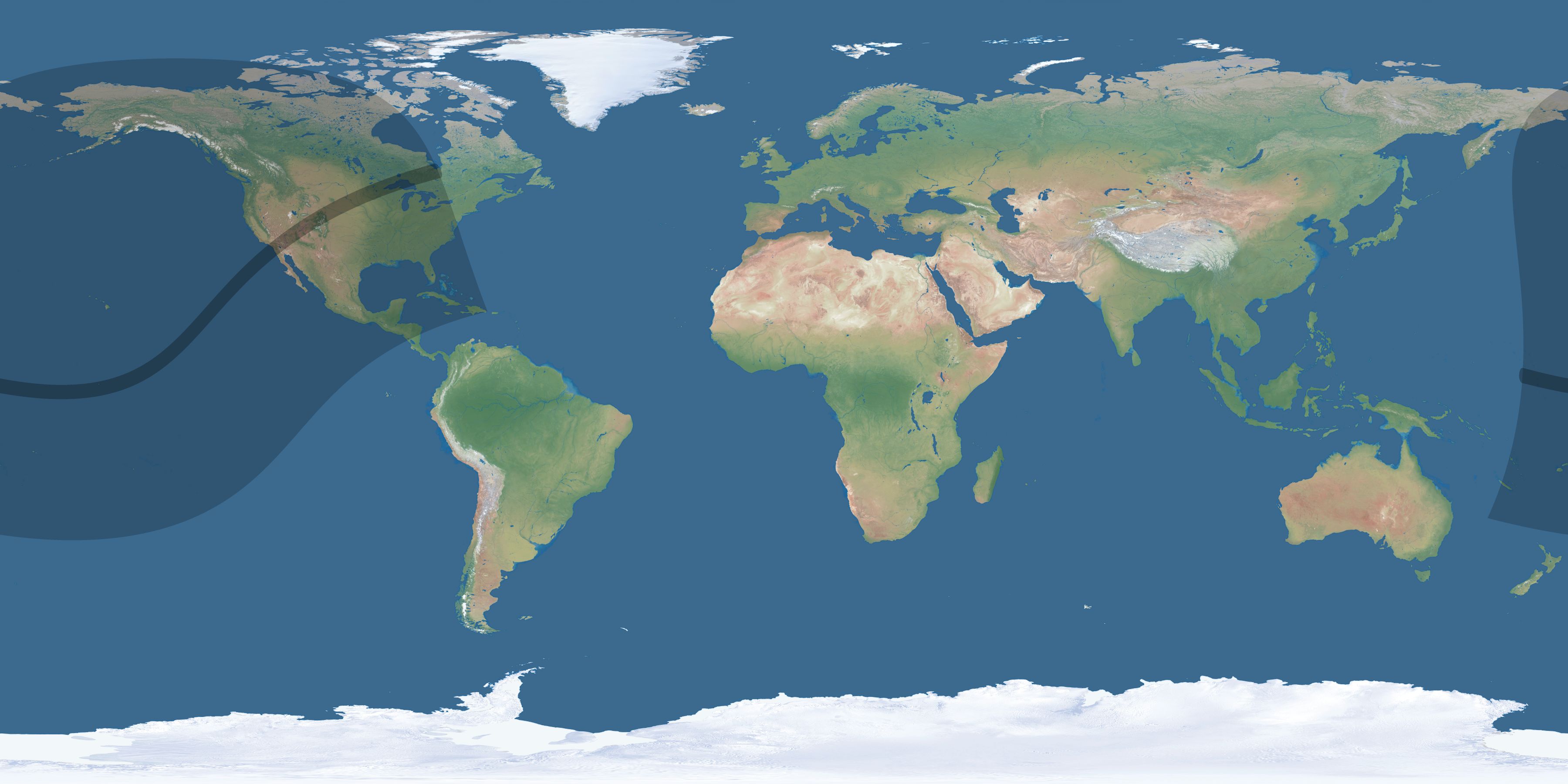 Map of the umbra and penumbra path of the solar eclipse of 02/10/2567