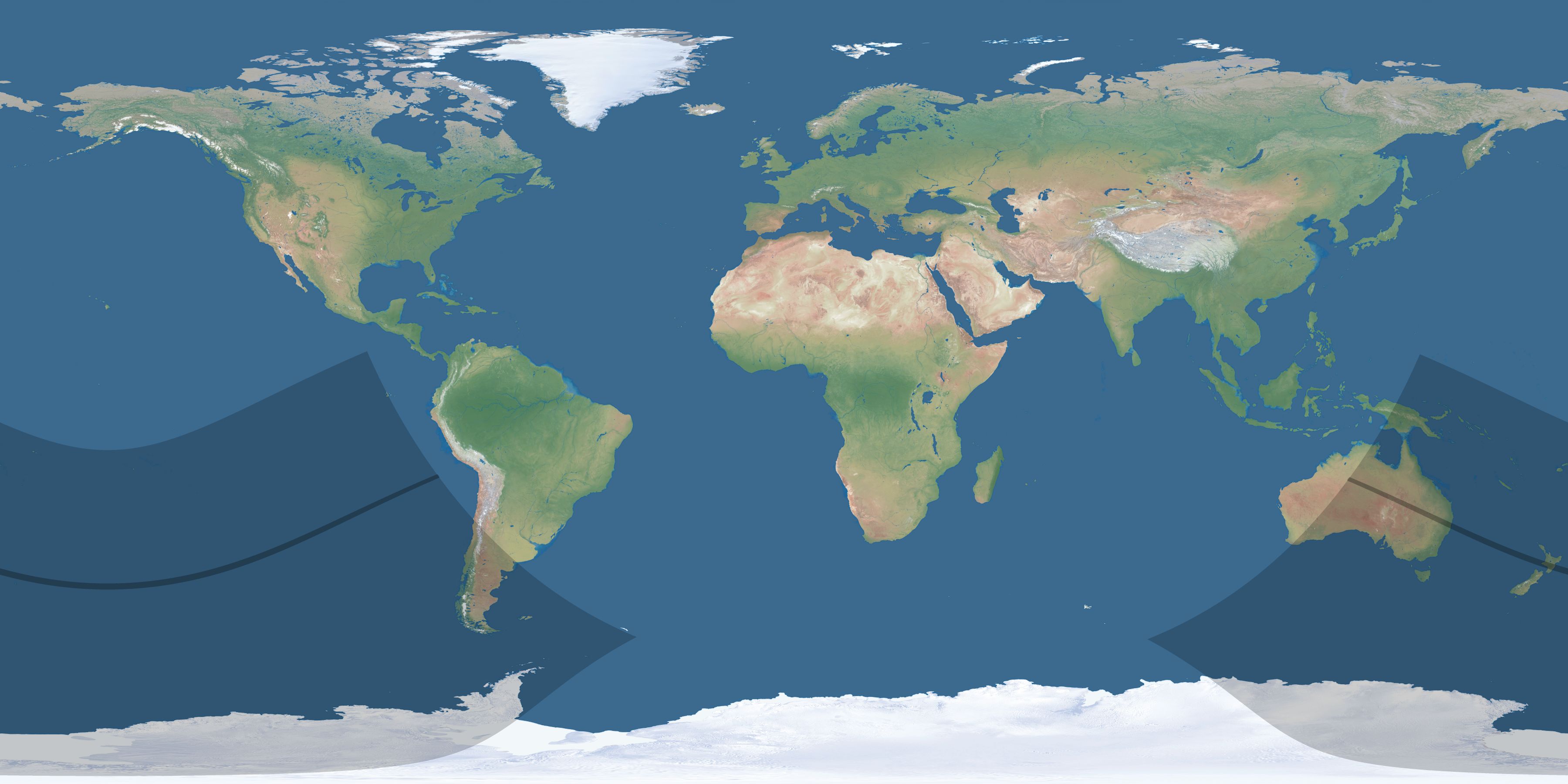 Map of the umbra and penumbra path of the solar eclipse of 12/09/2569