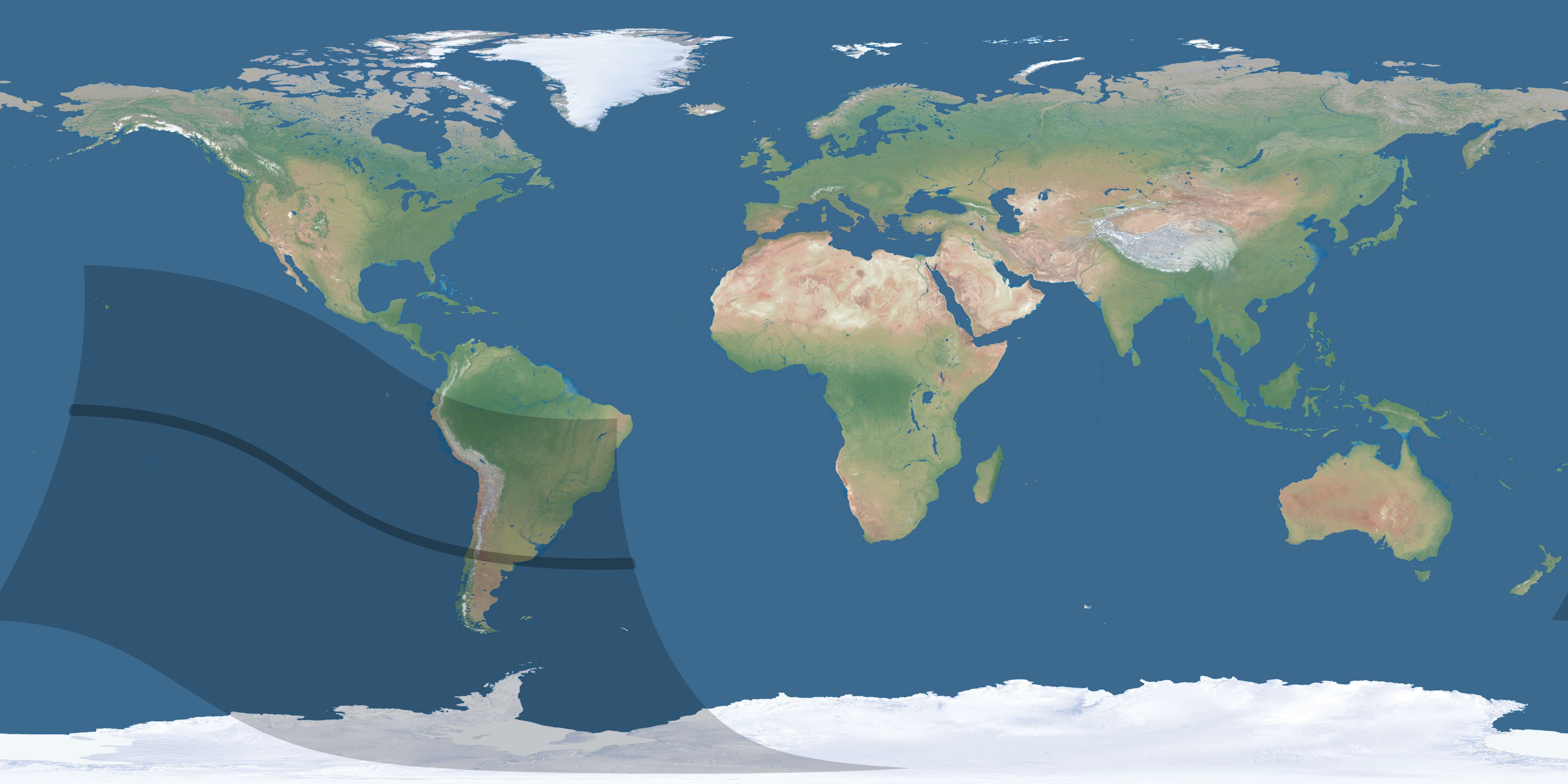 Map of the umbra and penumbra path of the solar eclipse of 09/27/2573