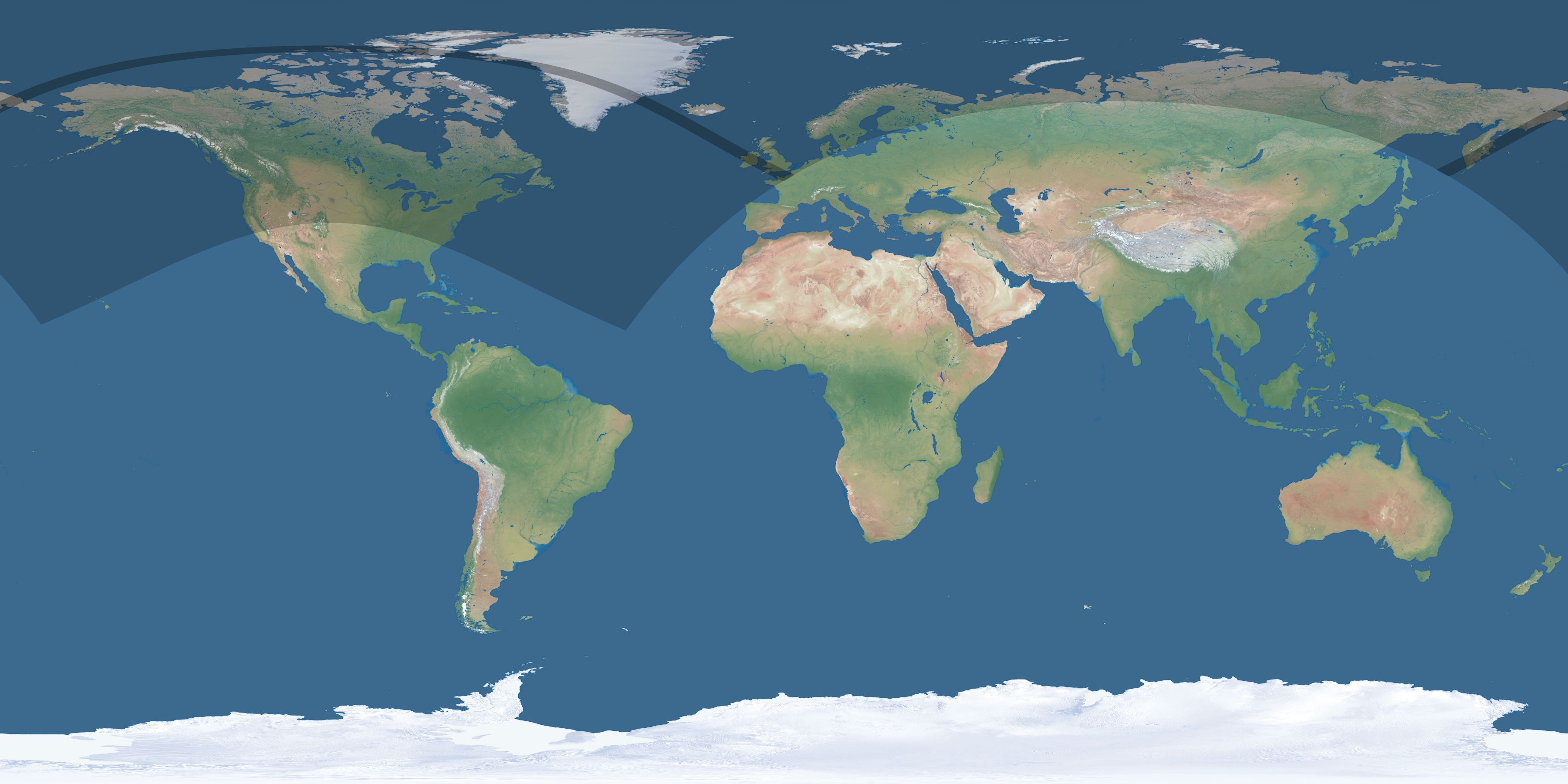 Map of the umbra and penumbra path of the solar eclipse of 07/06/2578