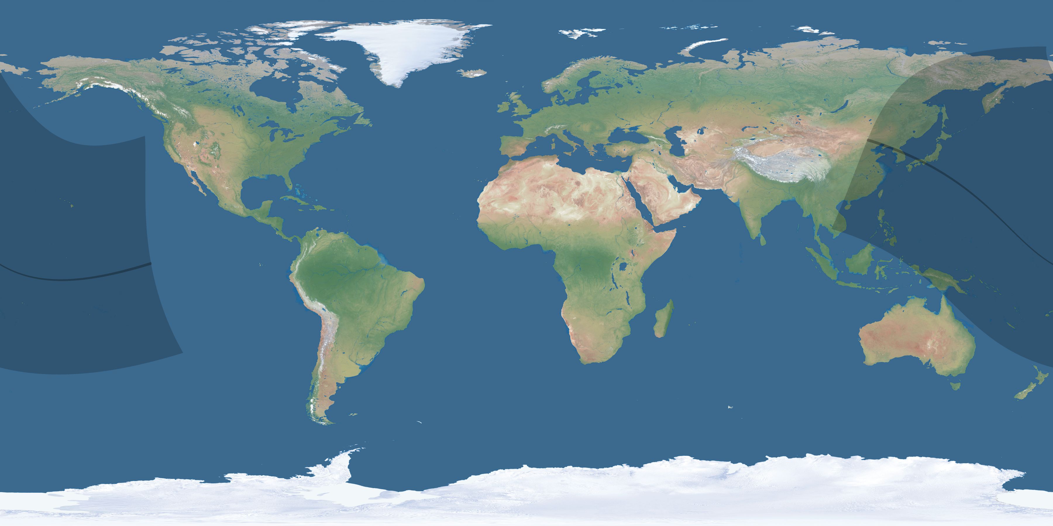 Map of the umbra and penumbra path of the solar eclipse of 11/08/2580