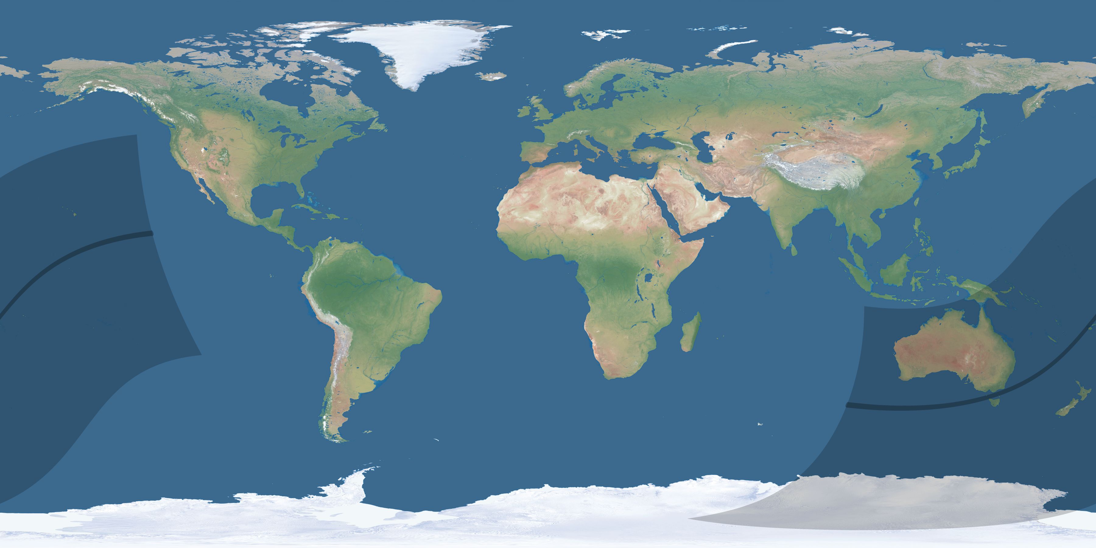 Map of the umbra and penumbra path of the solar eclipse of 03/03/2584