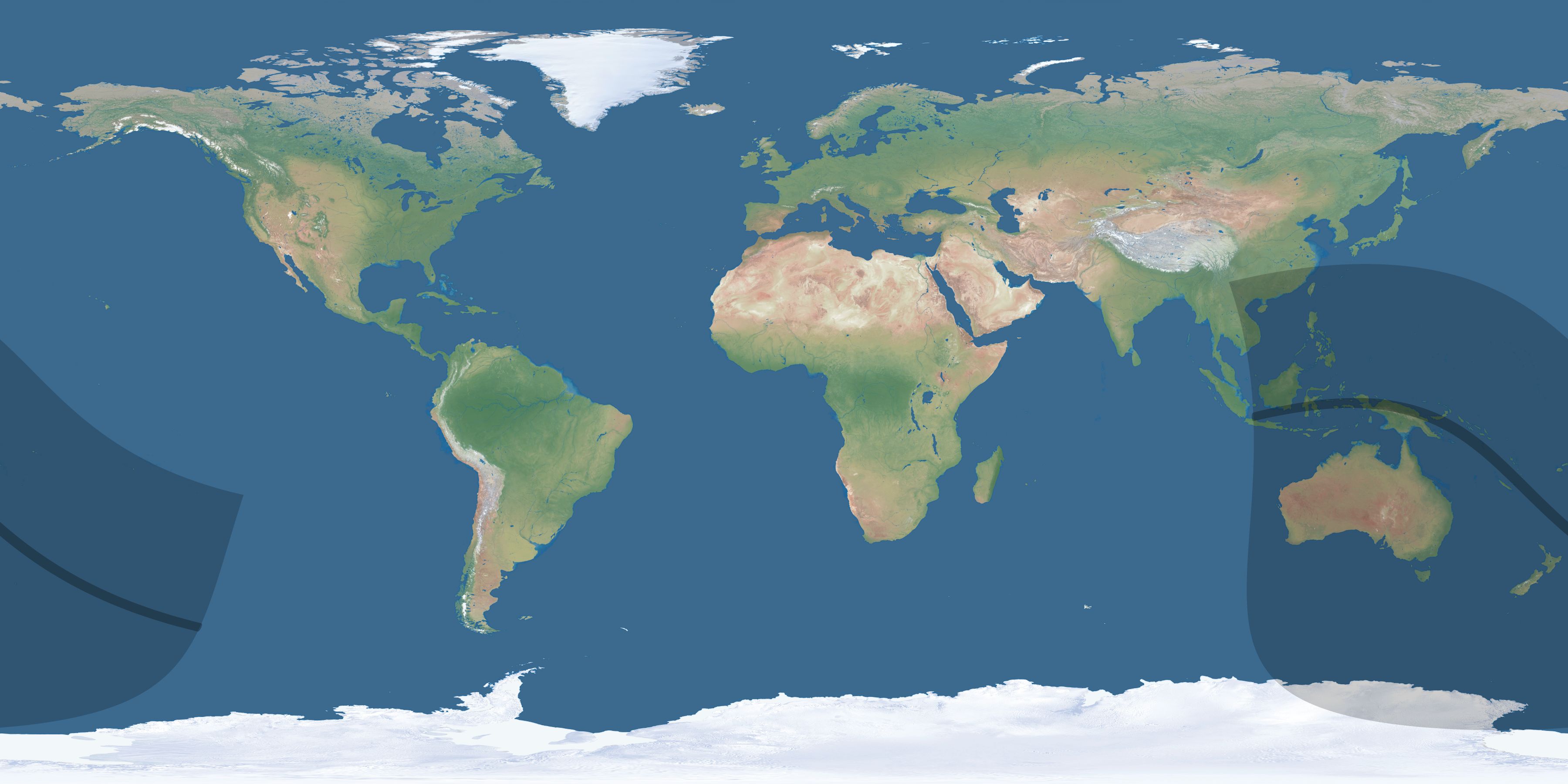 Map of the umbra and penumbra path of the solar eclipse of 08/16/2585