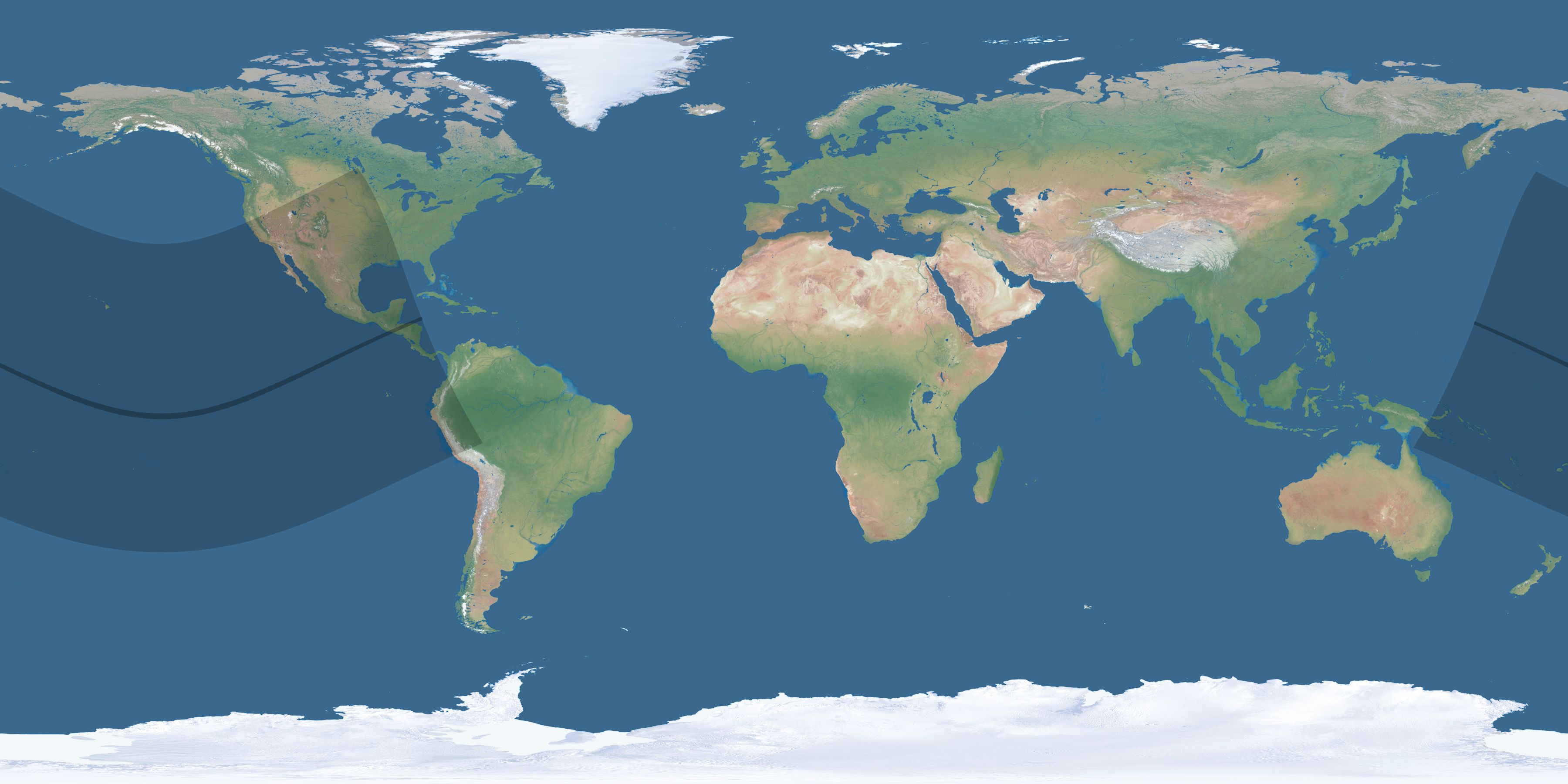 Map of the umbra and penumbra path of the solar eclipse of 12/09/2588