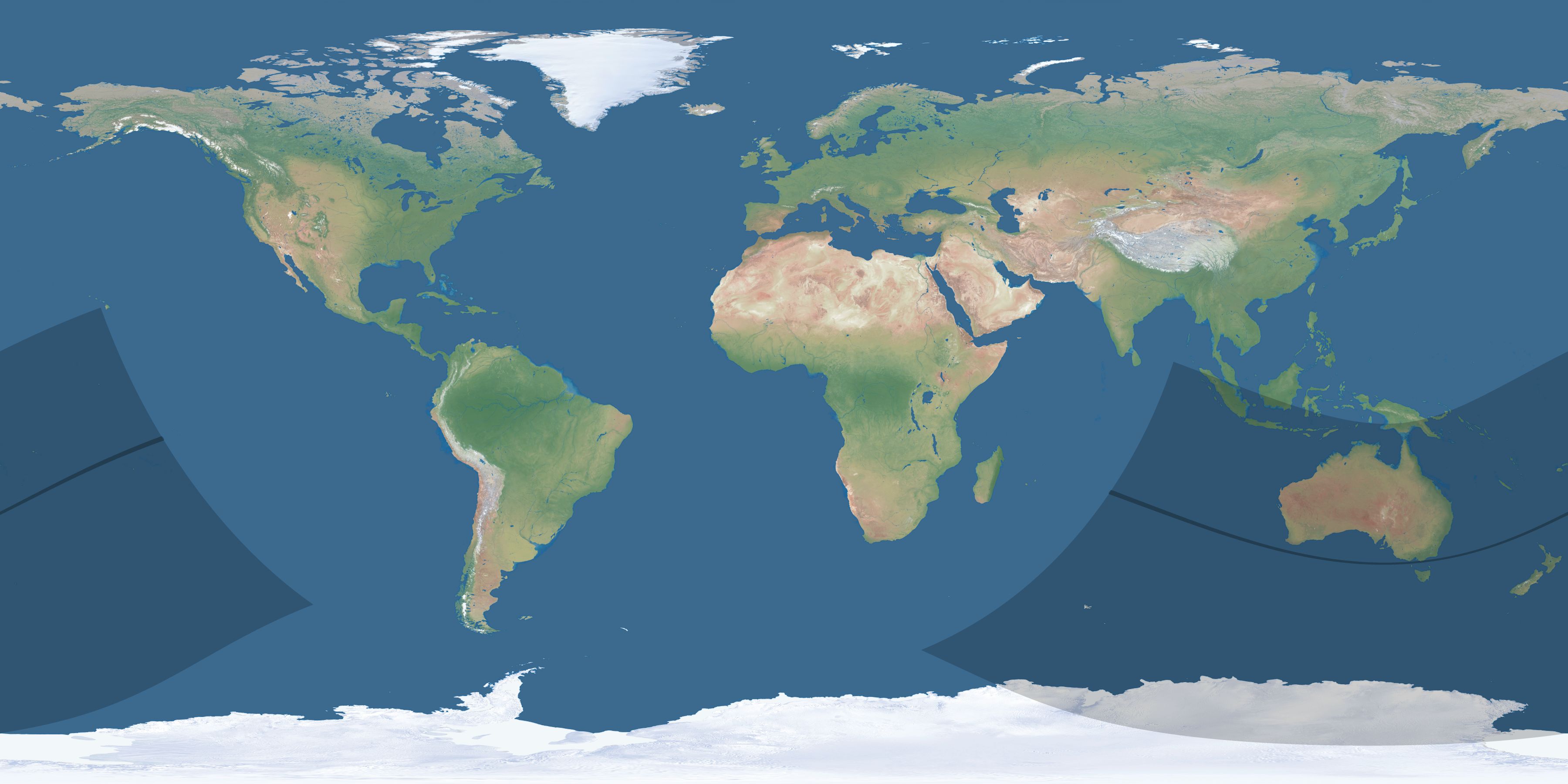 Map of the umbra and penumbra path of the solar eclipse of 01/20/2596