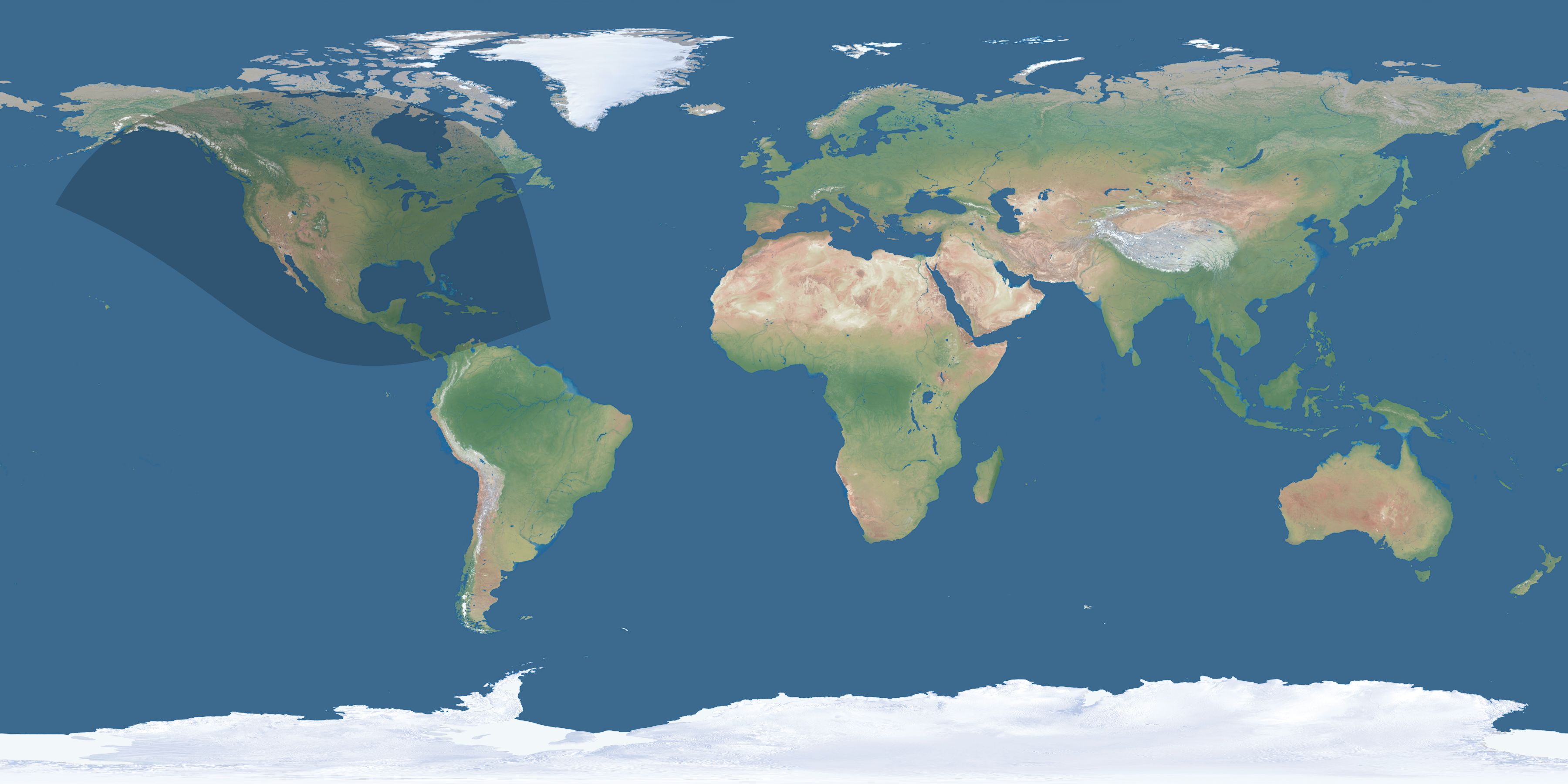 Map of the umbra and penumbra path of the solar eclipse of 11/30/2597