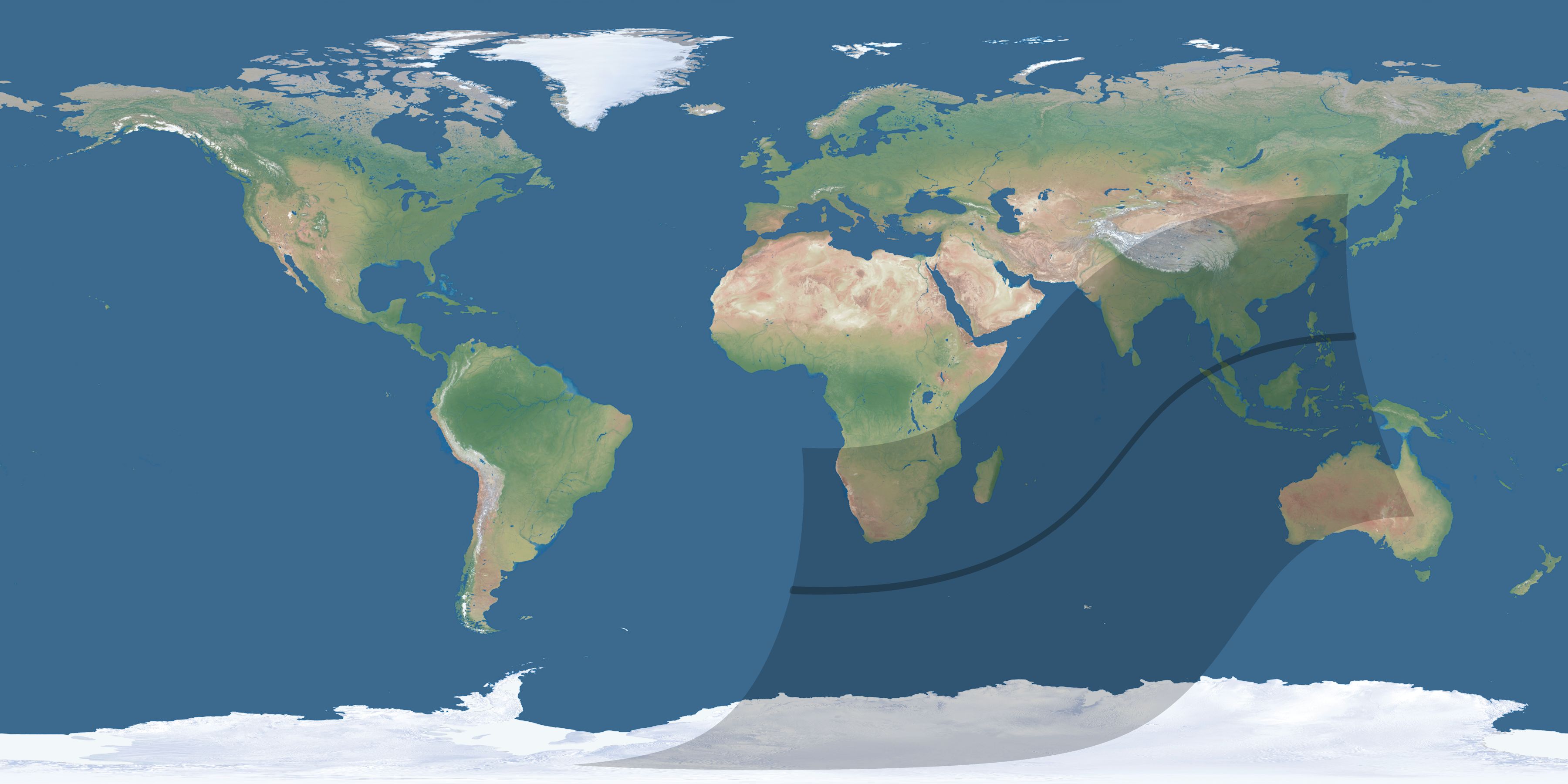 Map of the umbra and penumbra path of the solar eclipse of 03/15/2602