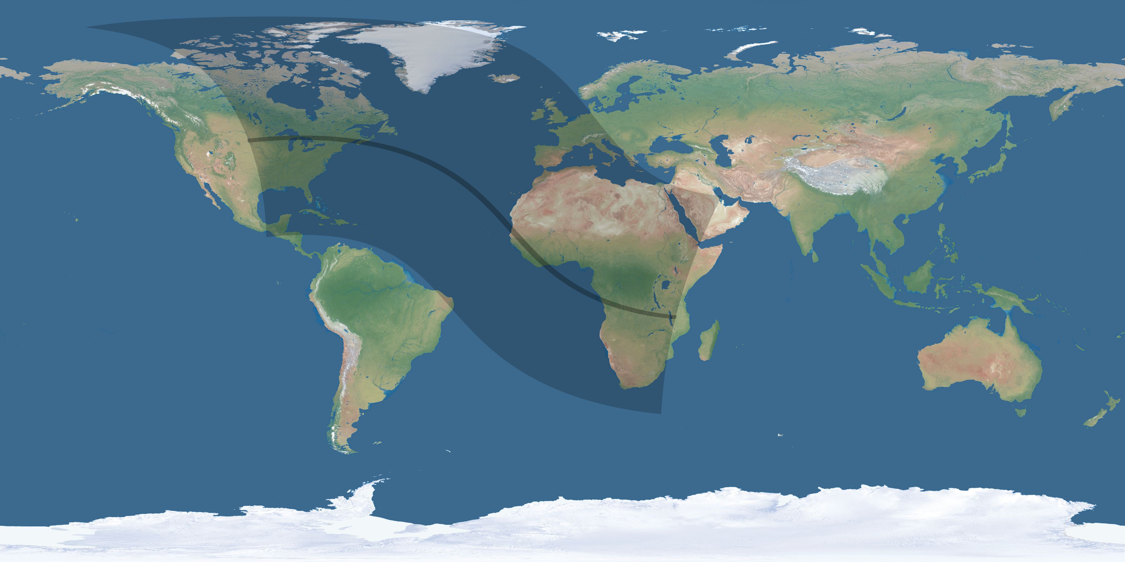 Map of the umbra and penumbra path of the solar eclipse of 09/08/2602
