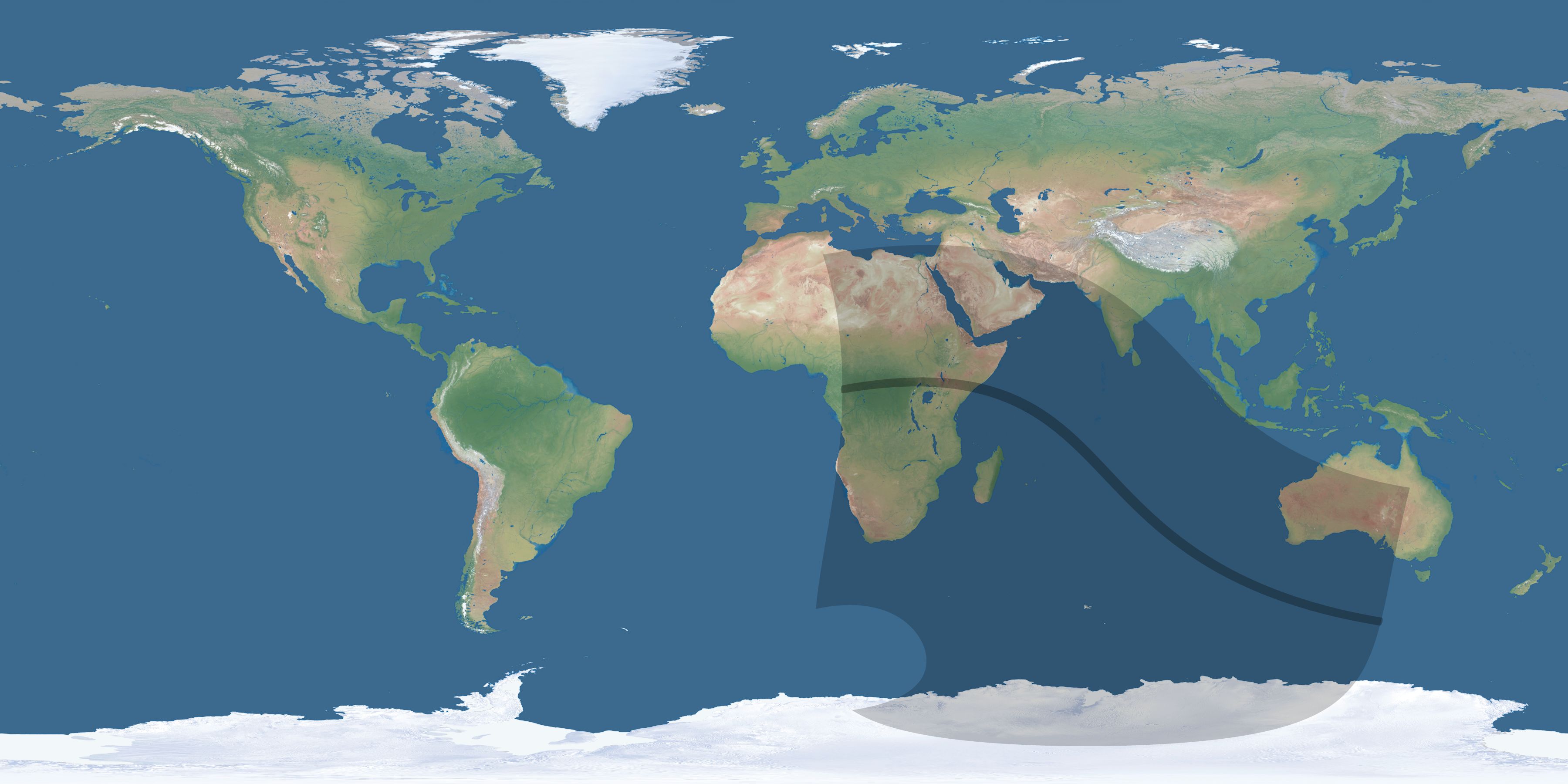 Map of the umbra and penumbra path of the solar eclipse of 08/28/2603
