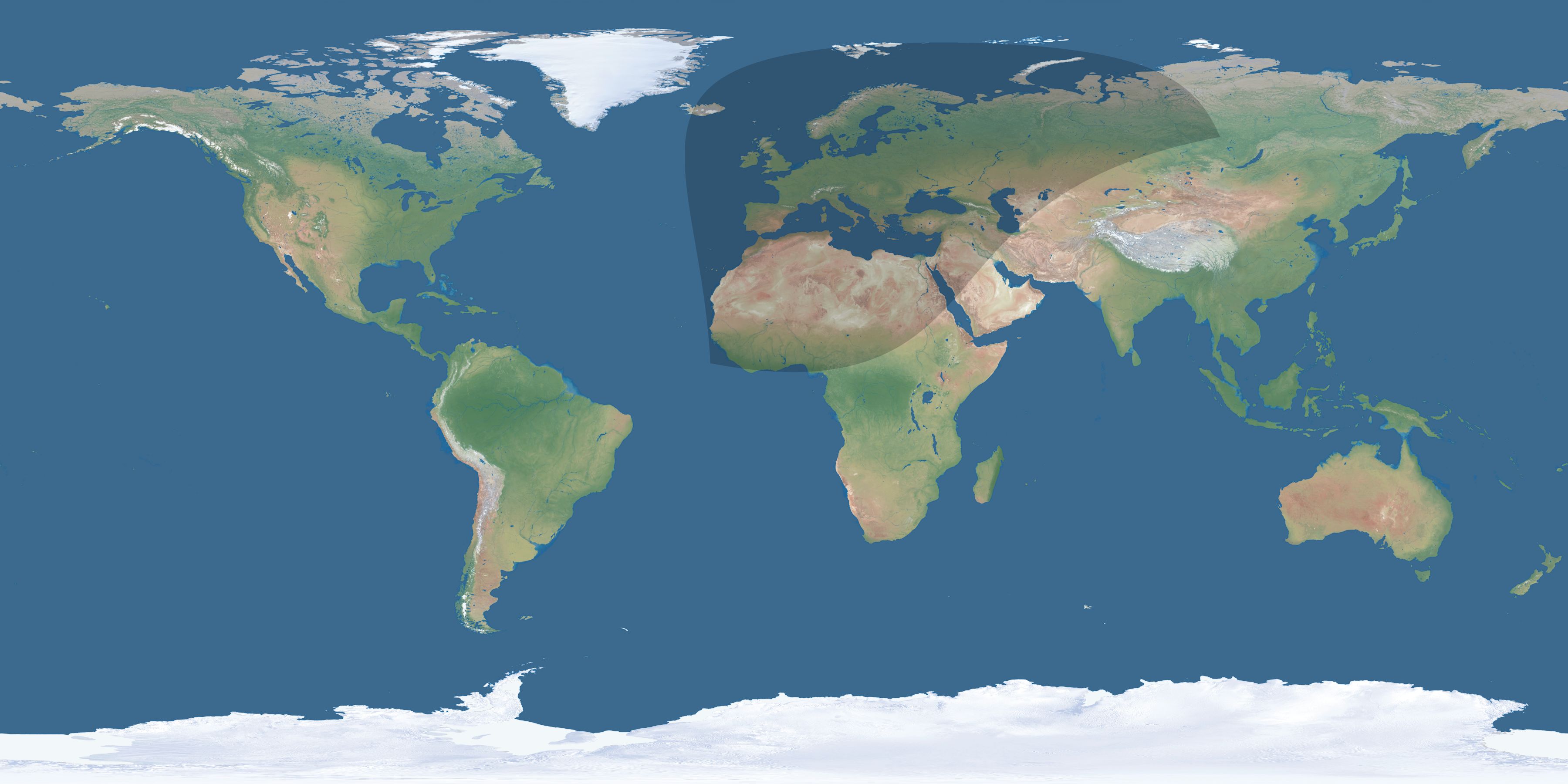 Map of the umbra and penumbra path of the solar eclipse of 02/22/2604