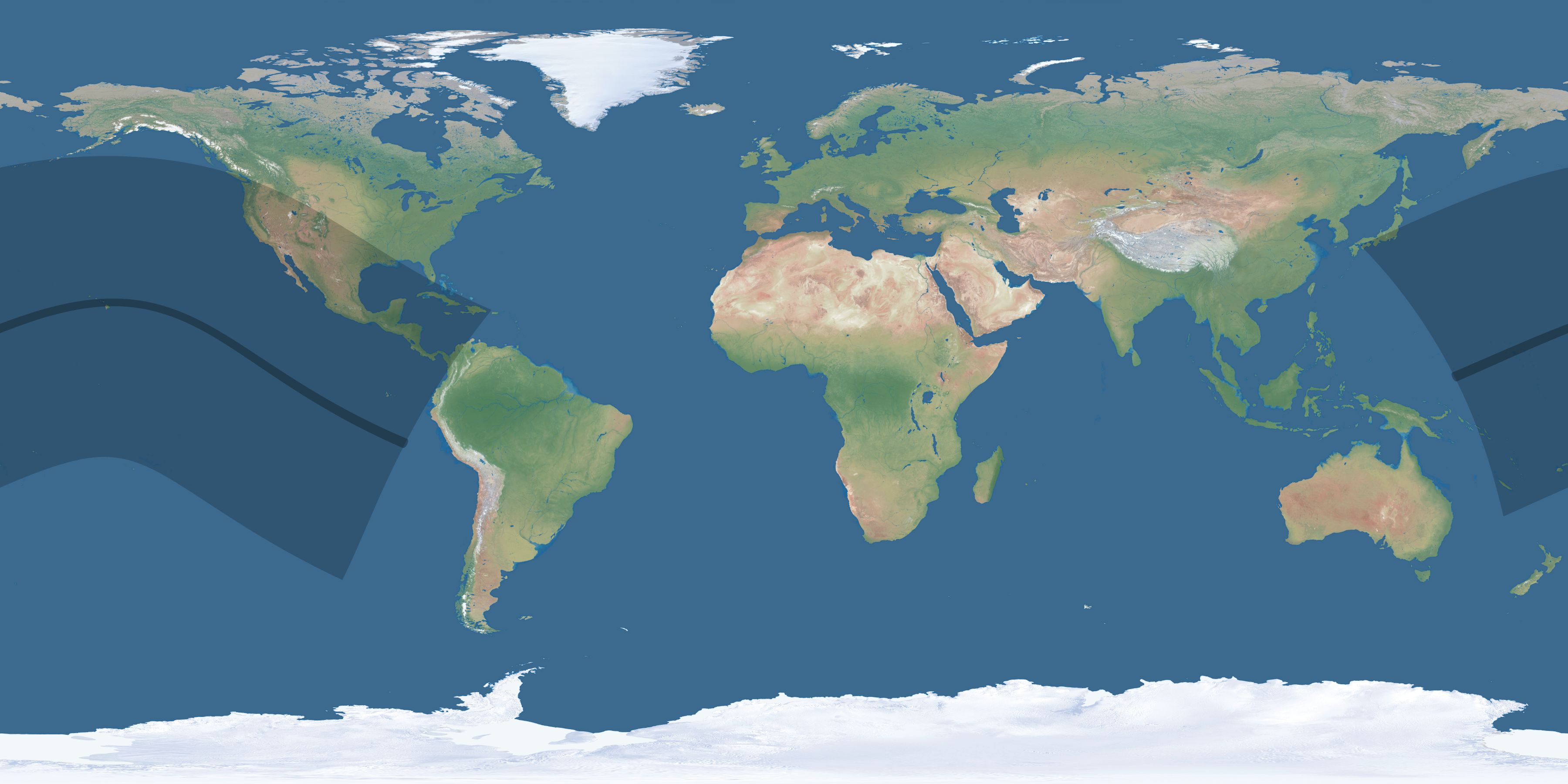 Map of the umbra and penumbra path of the solar eclipse of 06/27/2606
