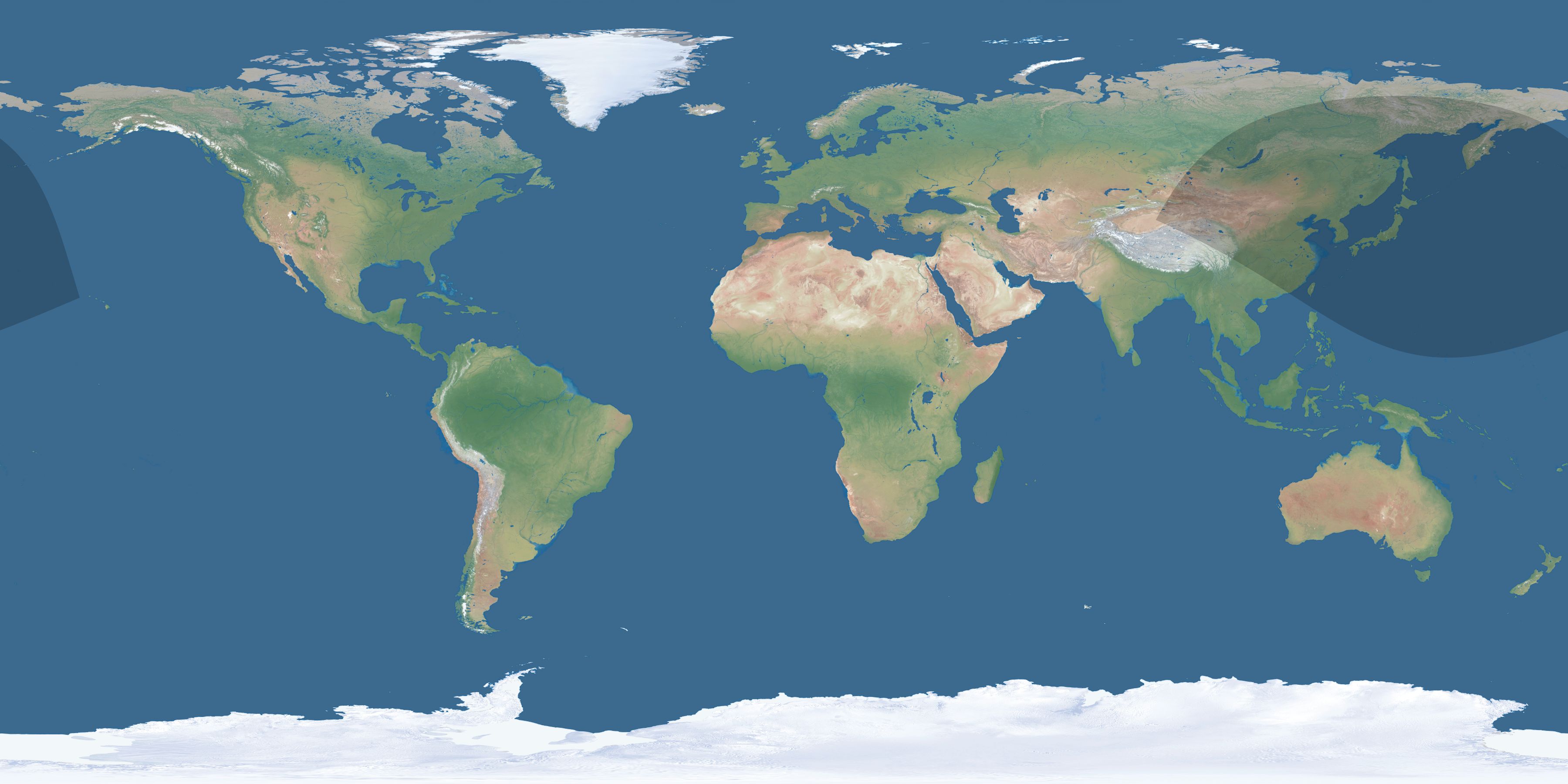 Map of the umbra and penumbra path of the solar eclipse of 12/12/2615