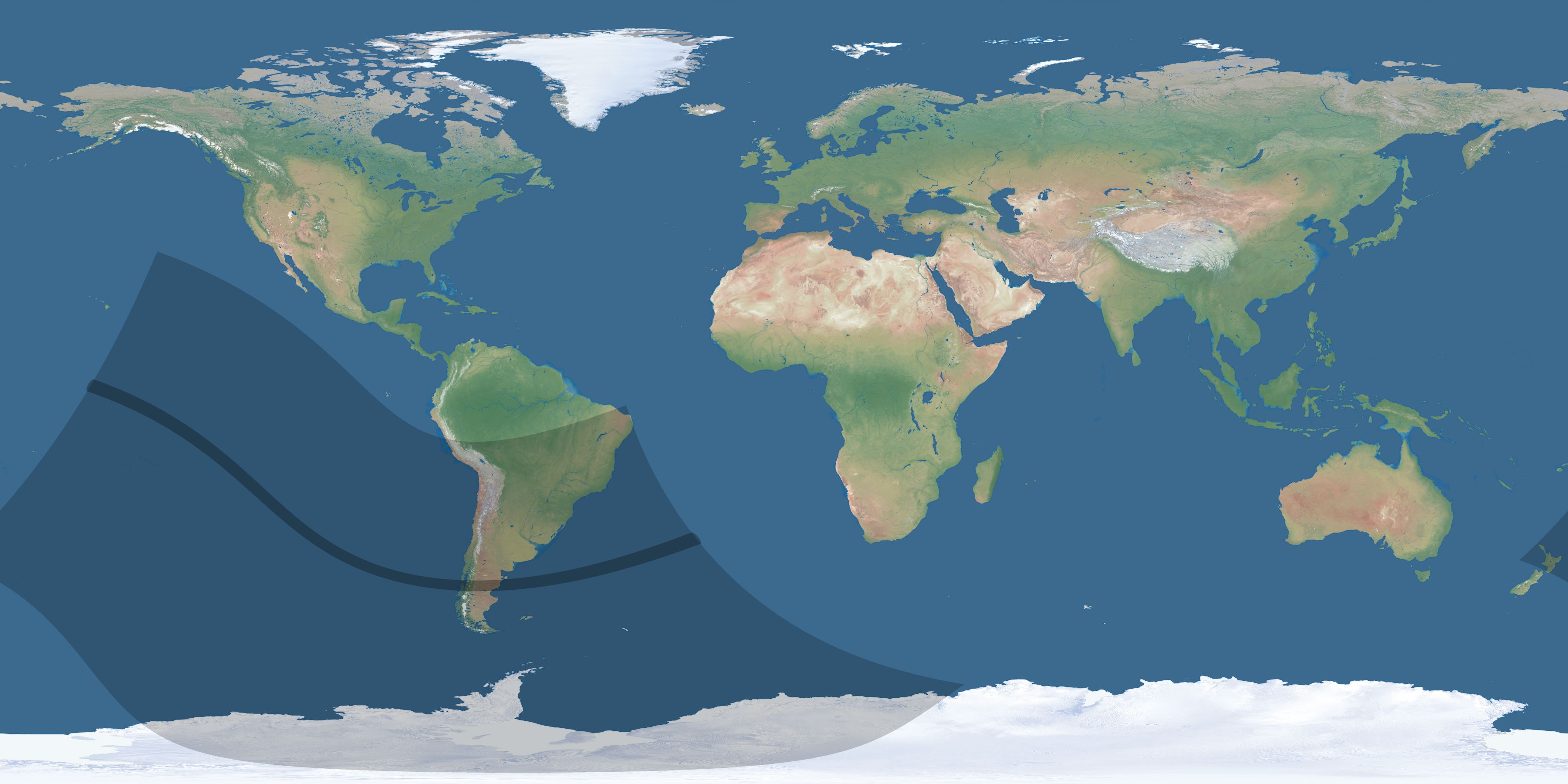 Map of the umbra and penumbra path of the solar eclipse of 11/20/2617