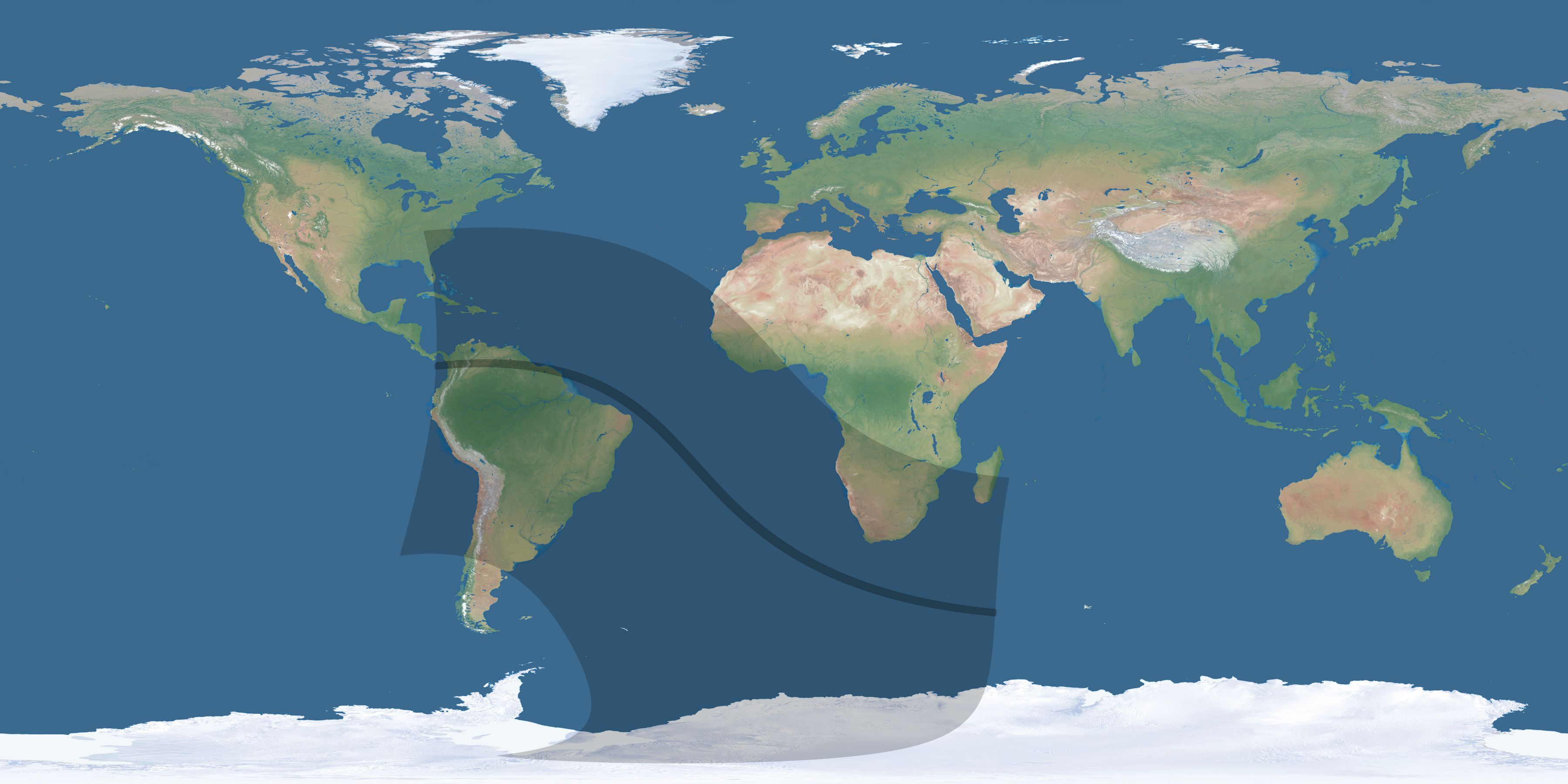 Map of the umbra and penumbra path of the solar eclipse of 09/08/2621