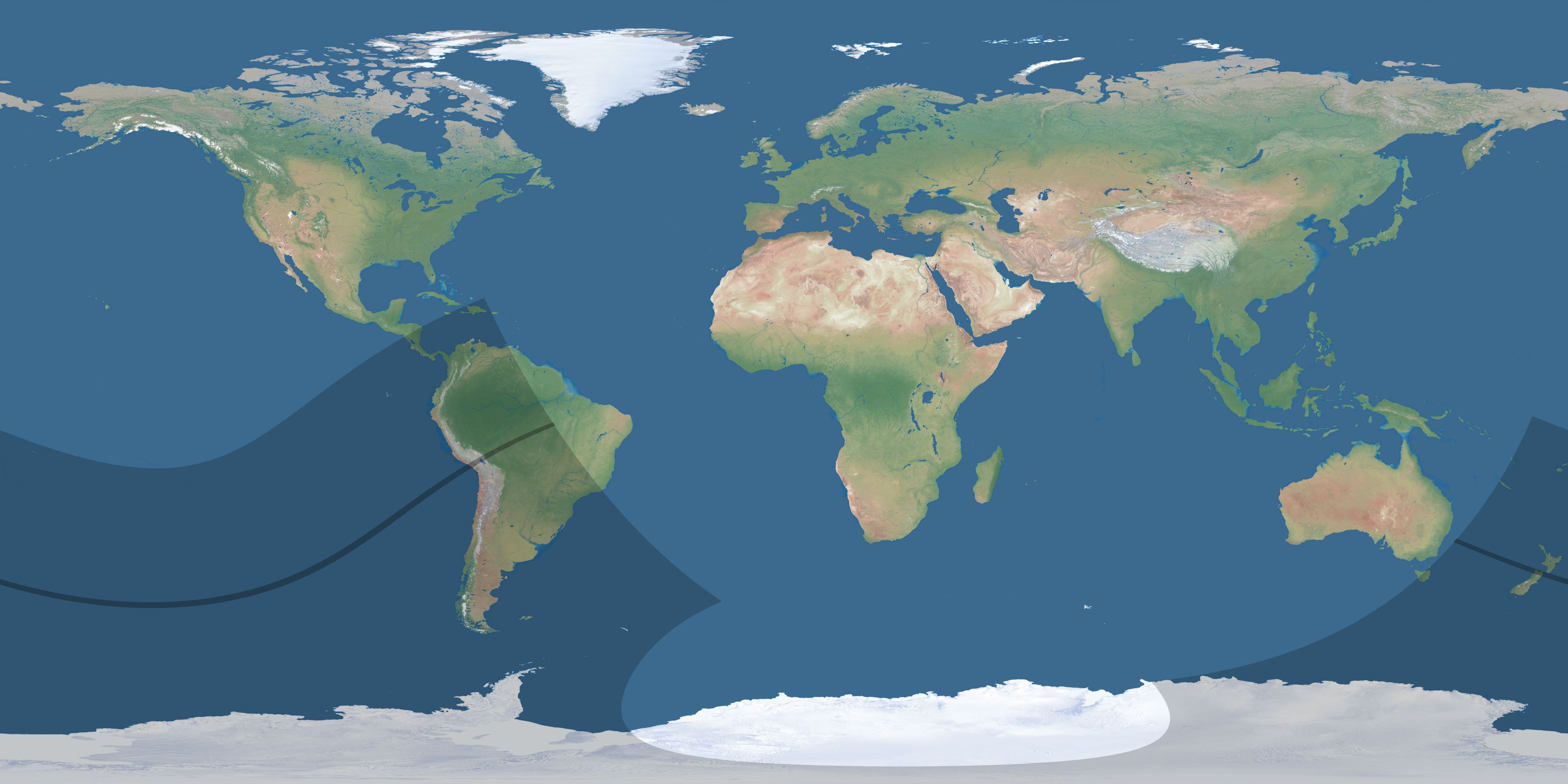 Map of the umbra and penumbra path of the solar eclipse of 01/12/2624