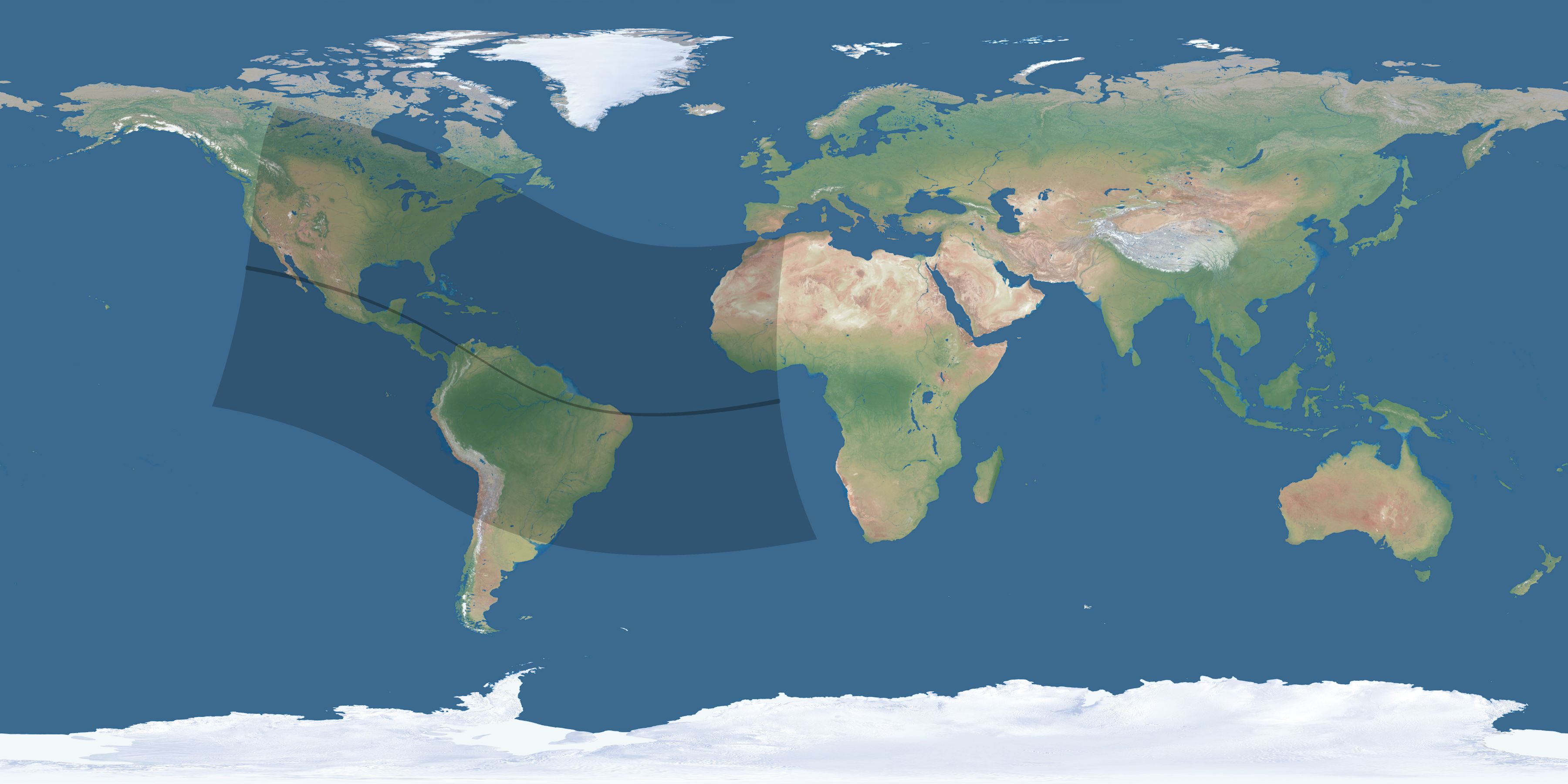 Map of the umbra and penumbra path of the solar eclipse of 10/19/2628