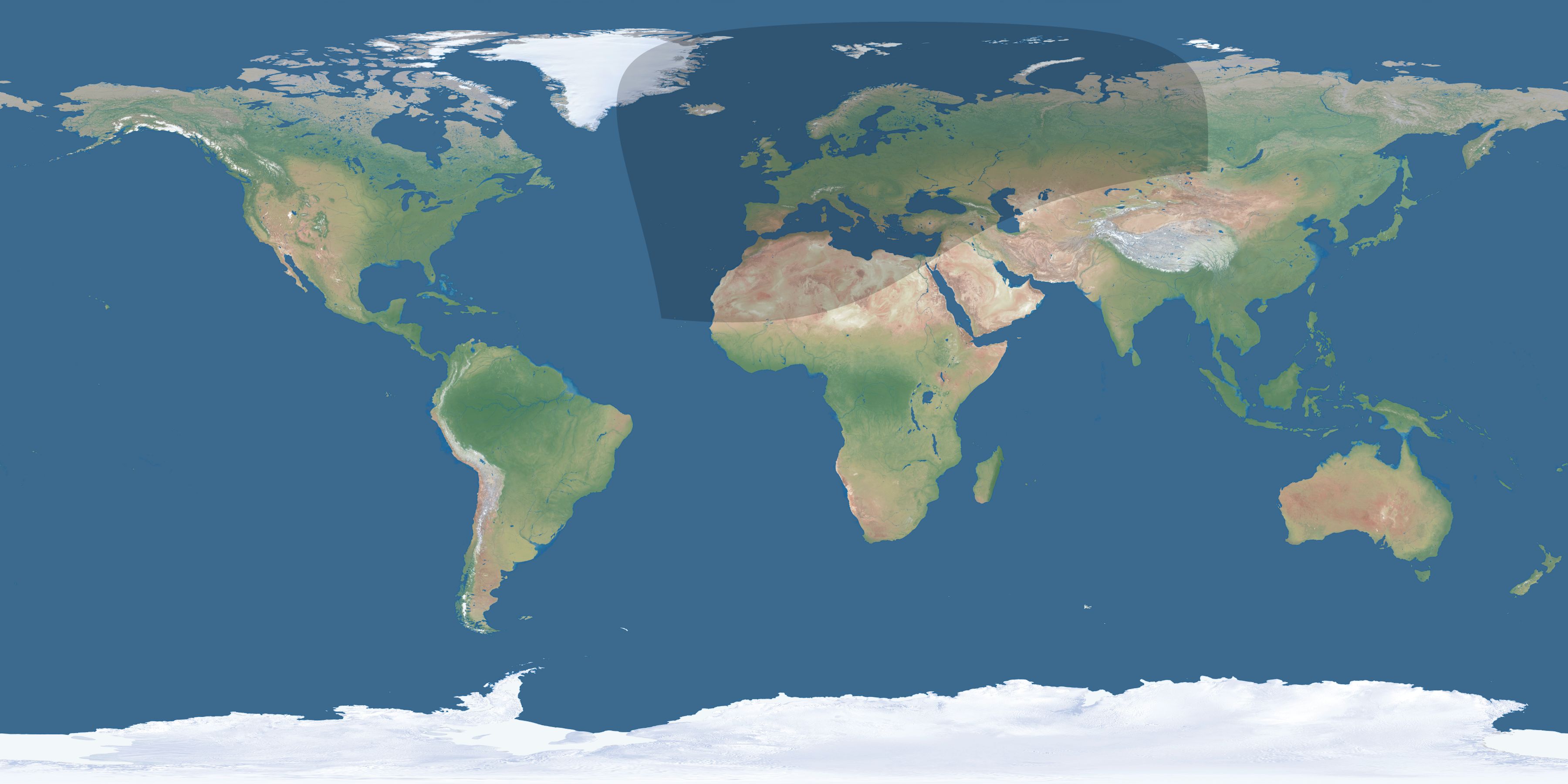 Map of the umbra and penumbra path of the solar eclipse of 03/06/2630