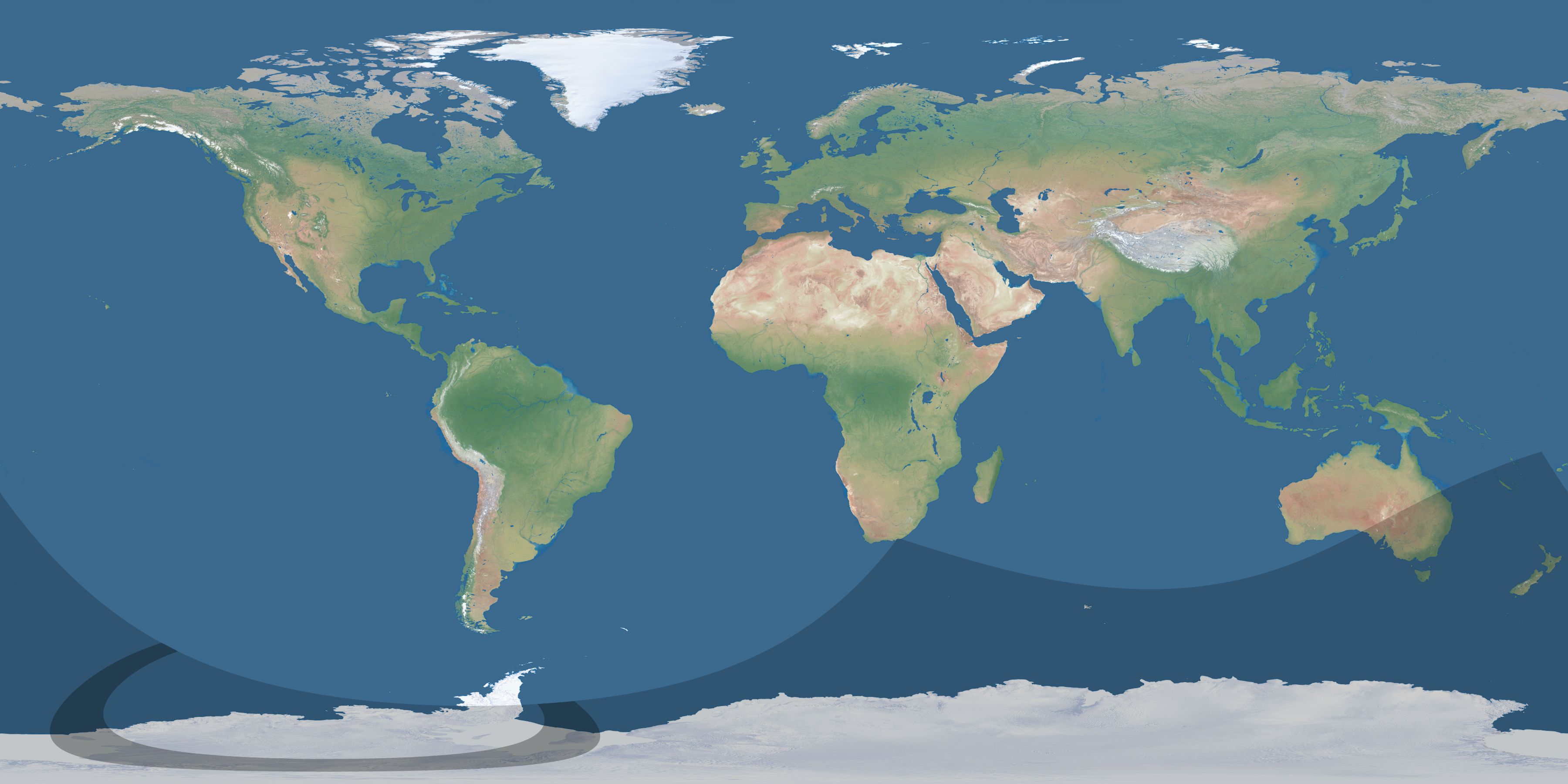 Map of the umbra and penumbra path of the solar eclipse of 01/31/2633