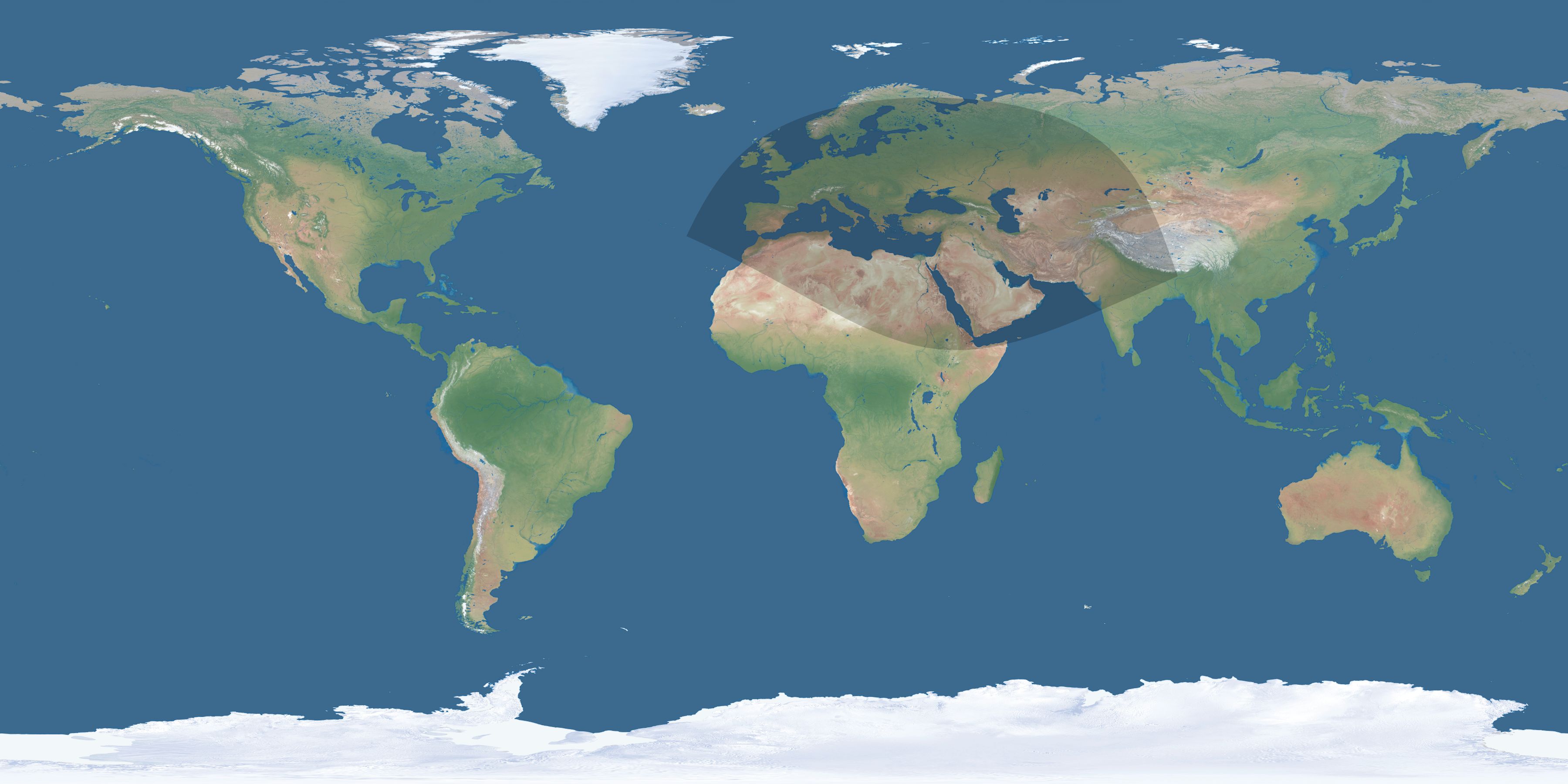 Map of the umbra and penumbra path of the solar eclipse of 12/23/2633