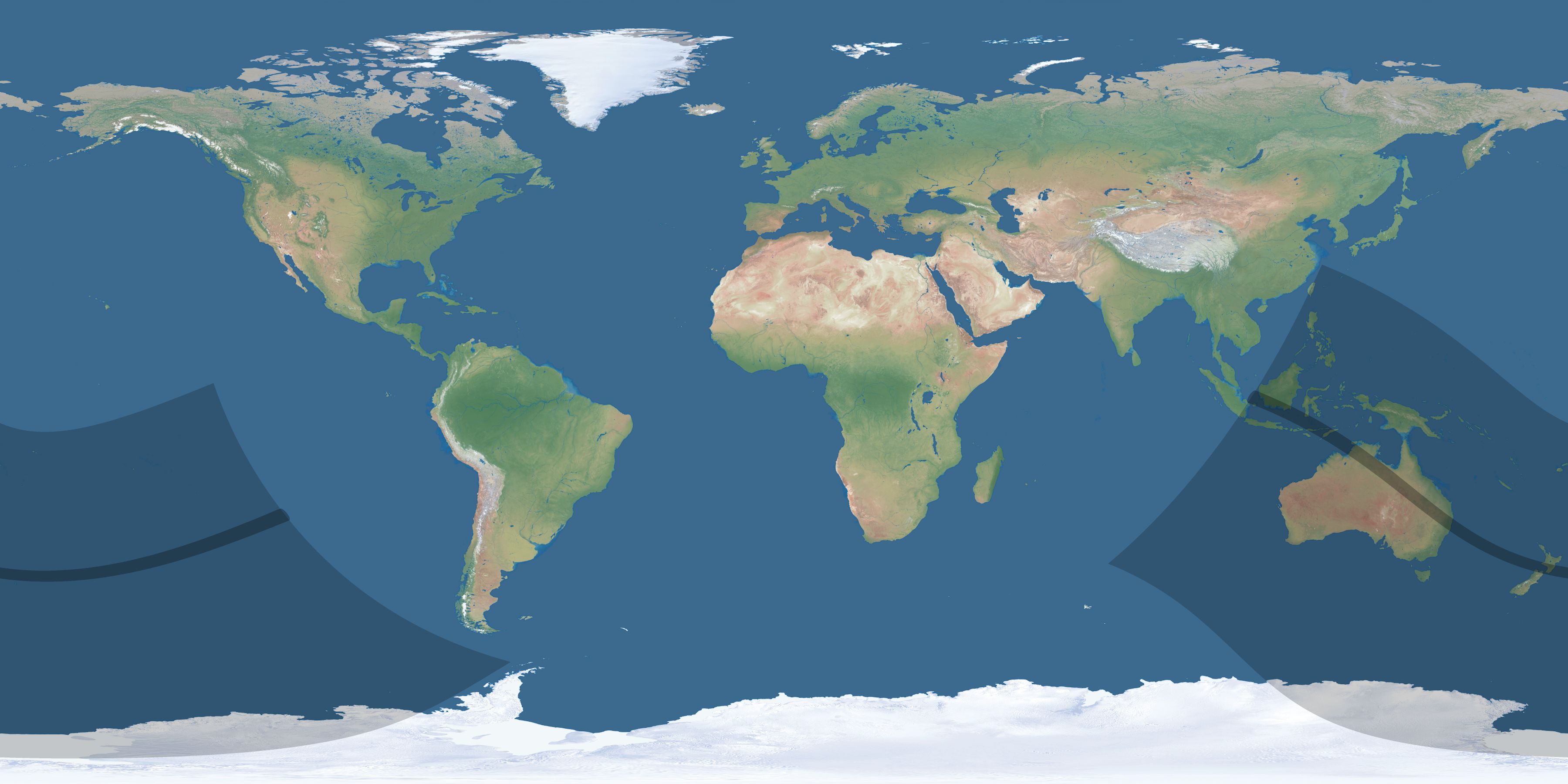 Map of the umbra and penumbra path of the solar eclipse of 12/01/2635