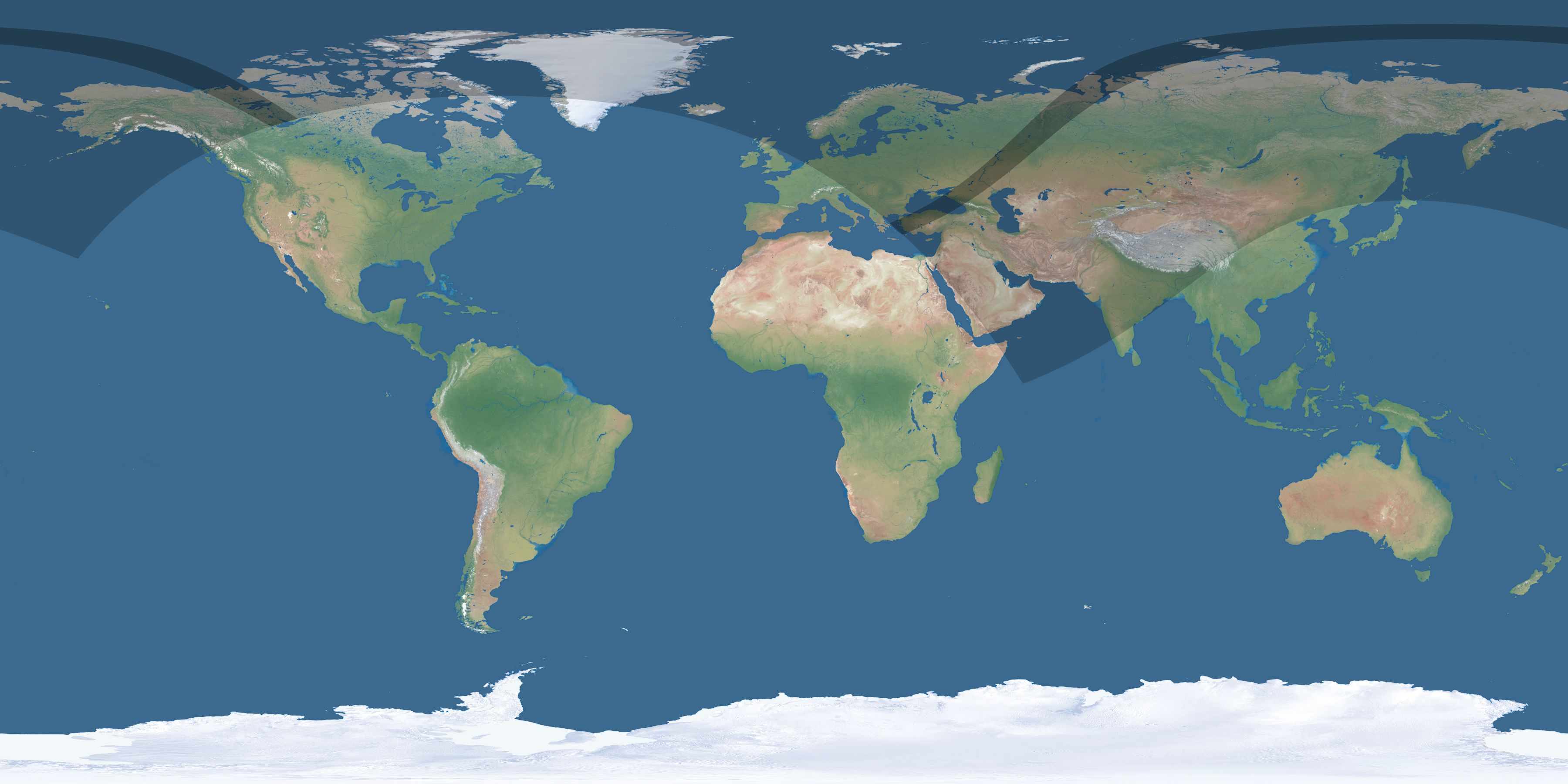 Map of the umbra and penumbra path of the solar eclipse of 05/26/2636