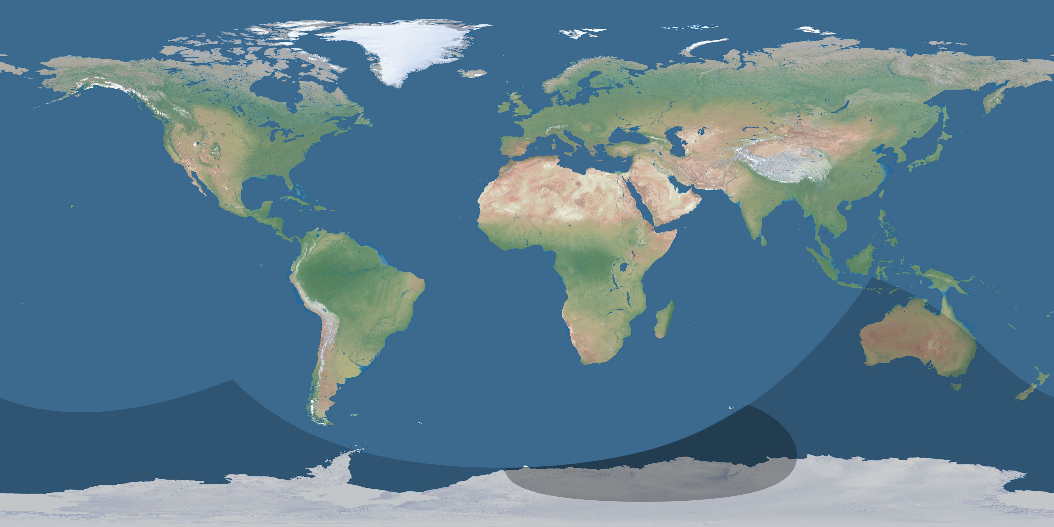 Map of the umbra and penumbra path of the solar eclipse of 11/19/2636