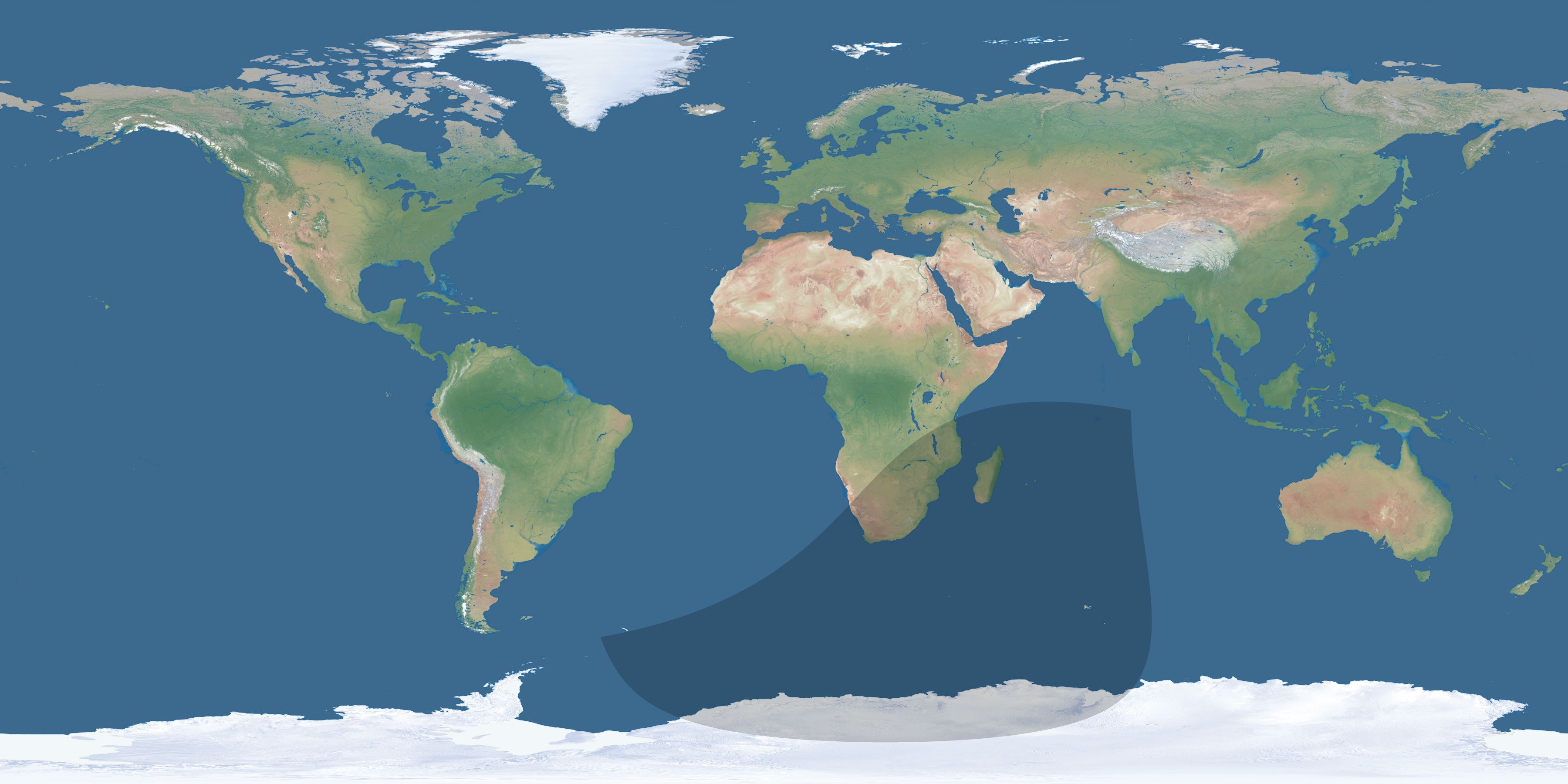Map of the umbra and penumbra path of the solar eclipse of 04/17/2637