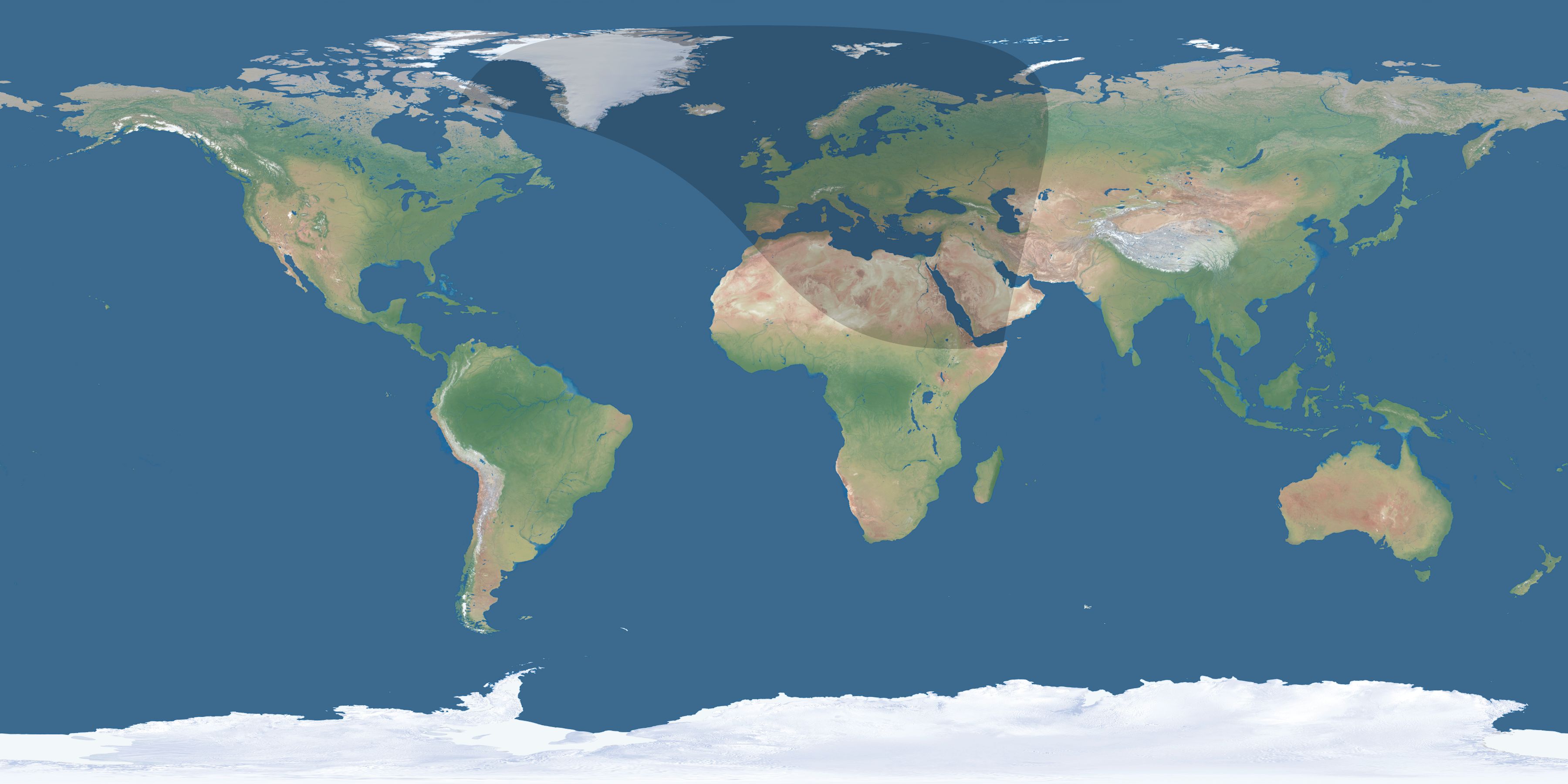 Map of the umbra and penumbra path of the solar eclipse of 10/10/2637