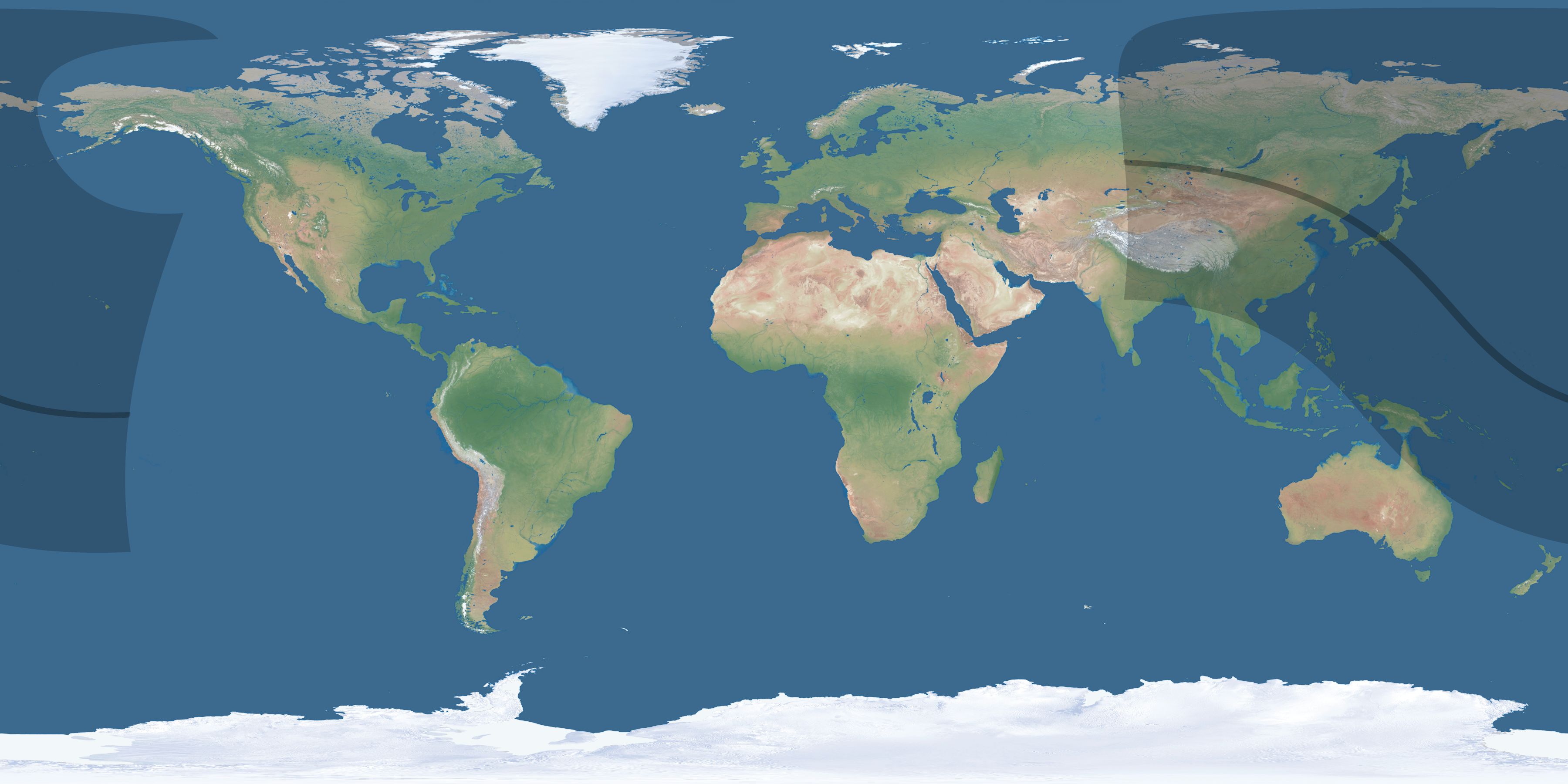 Map of the umbra and penumbra path of the solar eclipse of 09/29/2638
