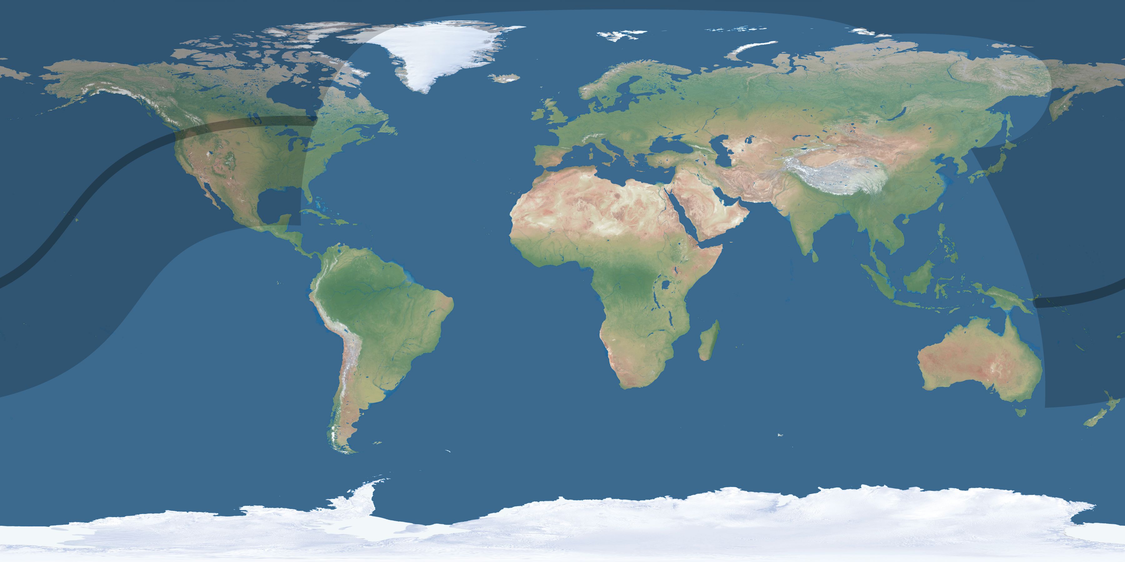 Map of the umbra and penumbra path of the solar eclipse of 03/26/2639