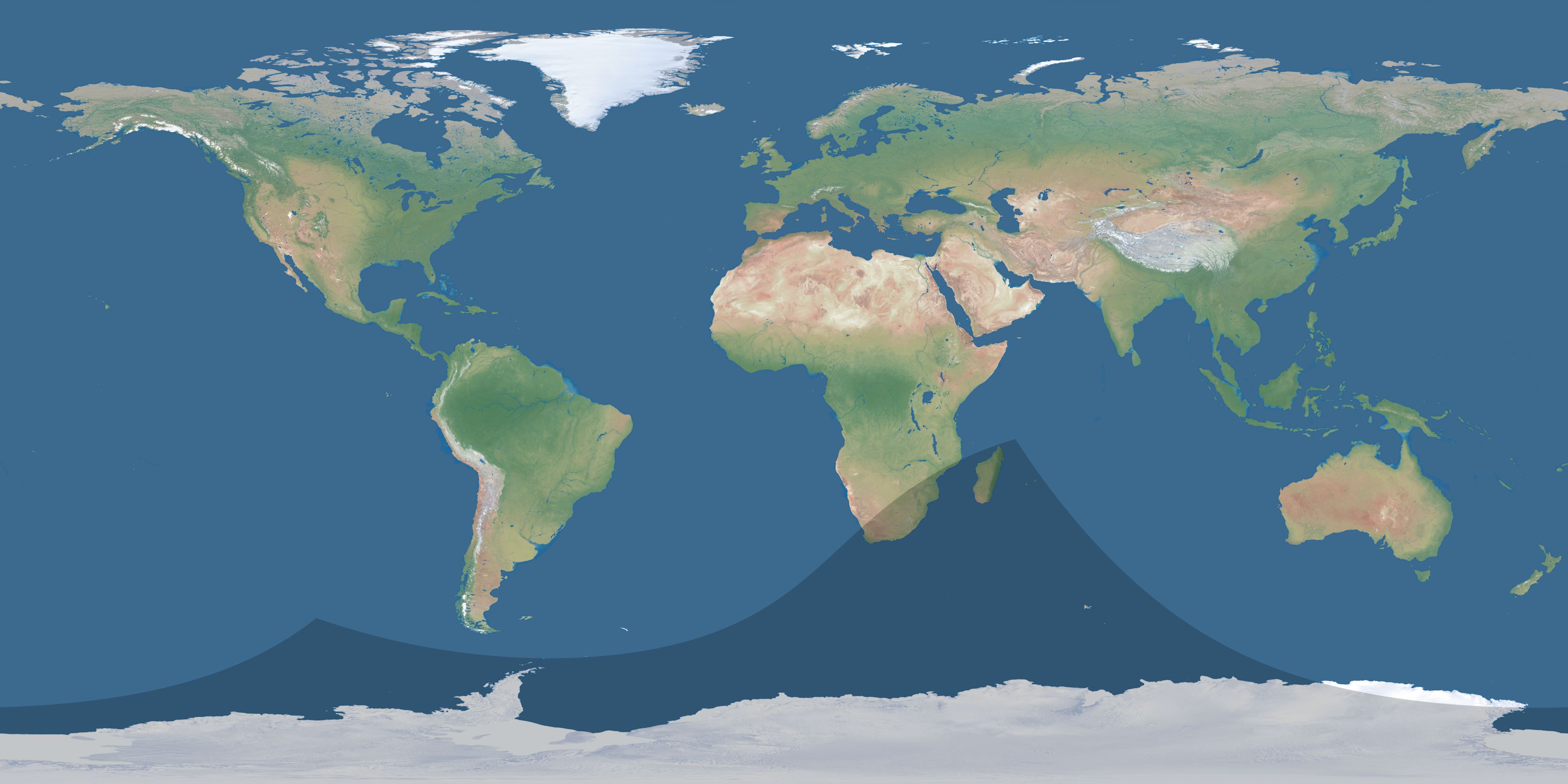 Map of the umbra and penumbra path of the solar eclipse of 02/02/2641