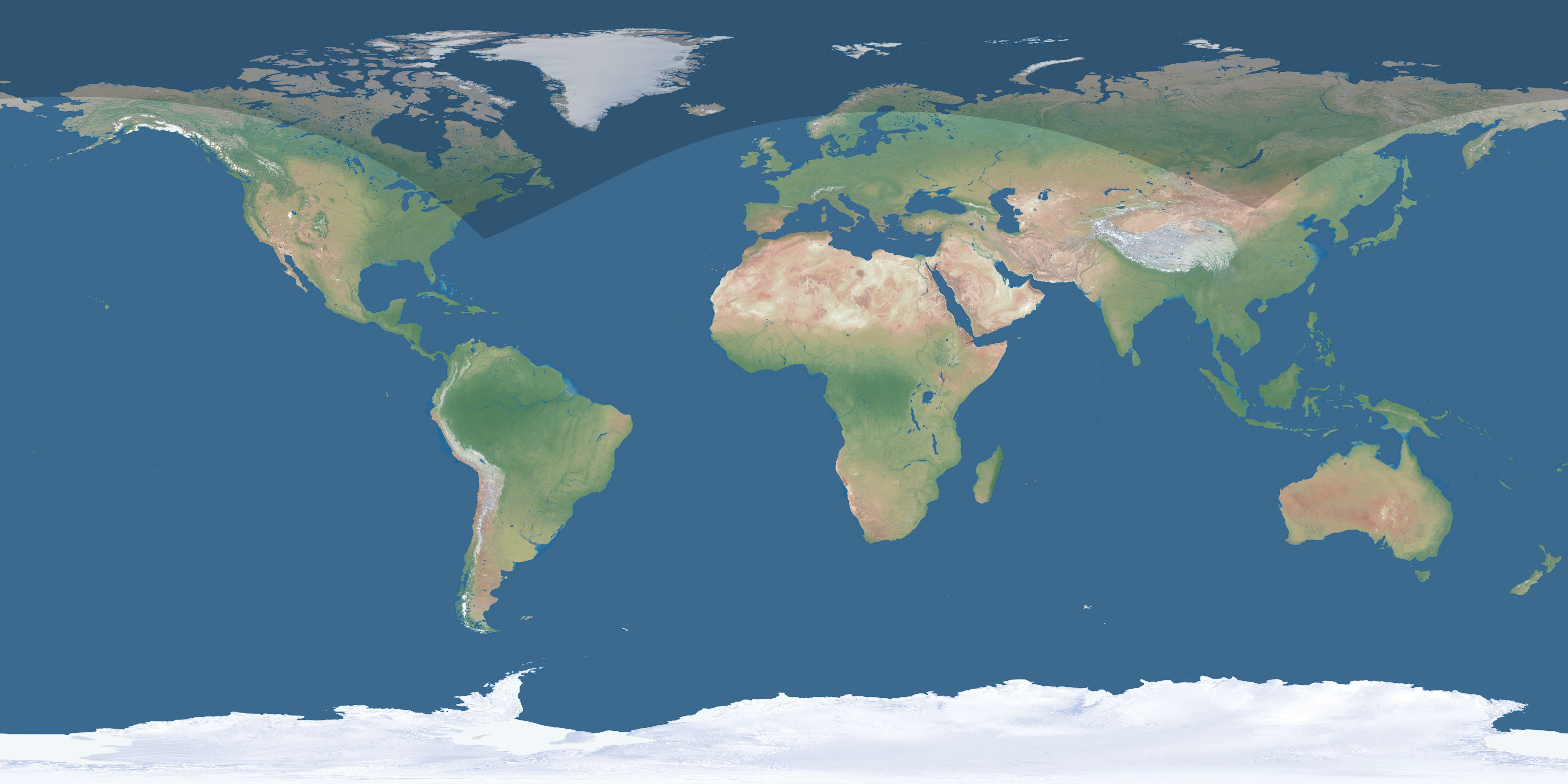 Map of the umbra and penumbra path of the solar eclipse of 05/28/2644